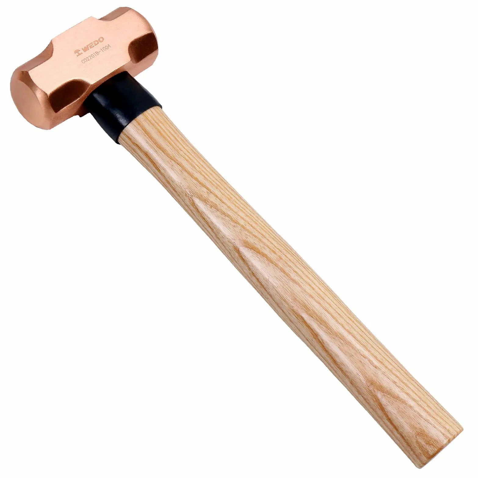 WEDO Miedziany młotek kowalski z drewnianym uchwytem, długi prosty uchwyt, długość 380 mm, 1,8 kg