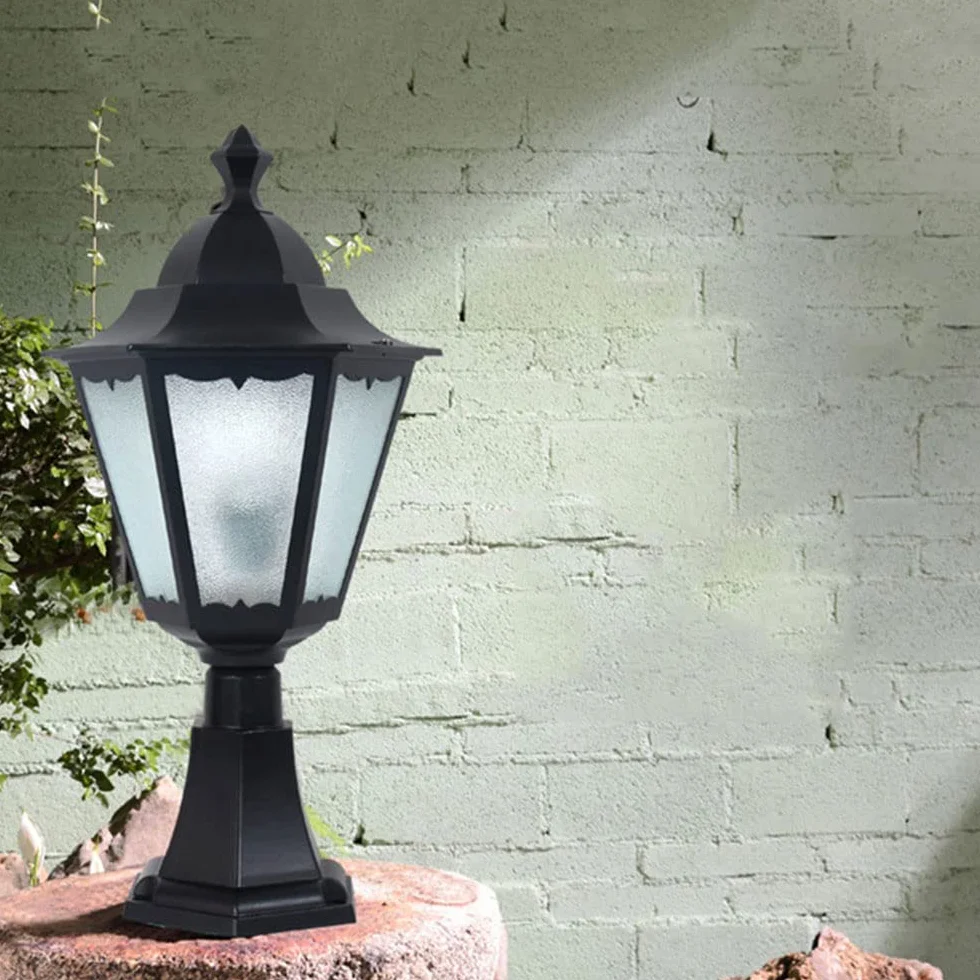 Lampy solarne, Aluminiowa Obudowa W Europejskim Stylu I Szklana Lampa Kolumnowa