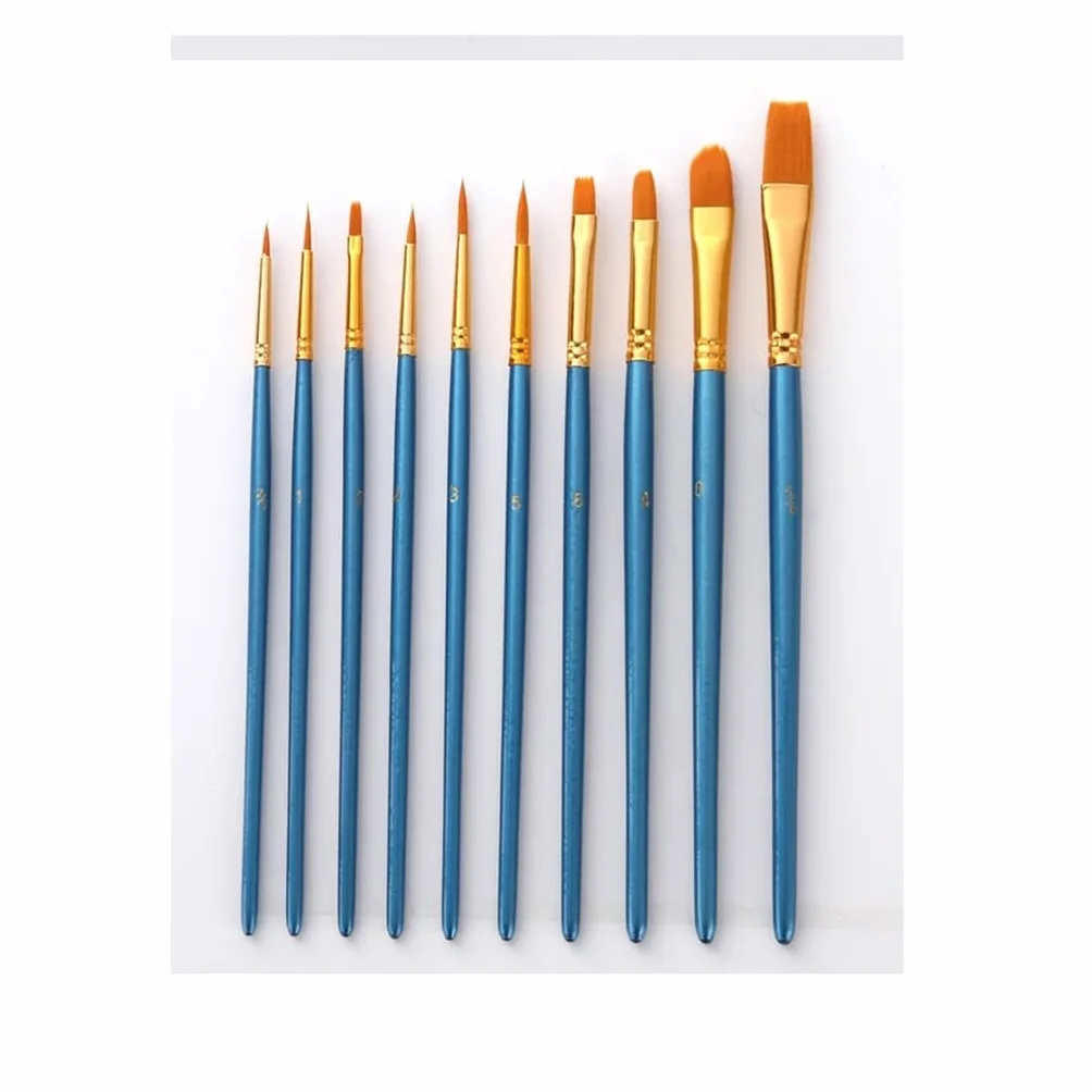 Zestaw pędzli artystycznych, metalowy pręt, do farb olejnych i akwarelowych, profesjonalny pędzel, niebieski - jak pokazano, niebieski - jak pokazano,Blue-As shown