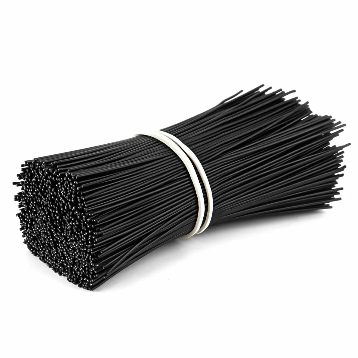 1000 szt. opasek kablowych wielokrotnego użytku, powlekane plastikiem, z drutu żelaznego, do łączenia wiązek, 15 cm, czarne