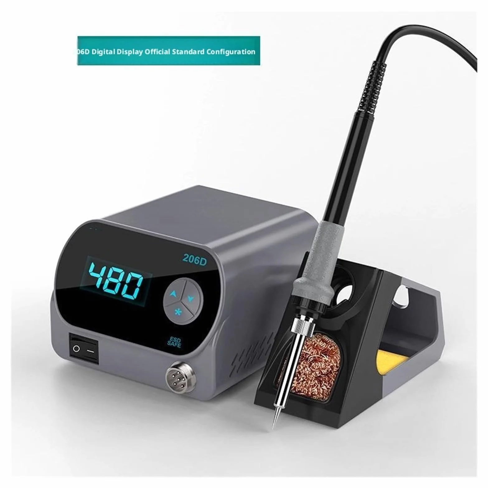 Stacja lutownicza, Stacja lutownicza Smart SMD 206D, 80W Inteligentny zestaw do lutowania wewnętrznego z ogrzewaniem wewnętrznym i cyfrowym wyświetlaczem LCD