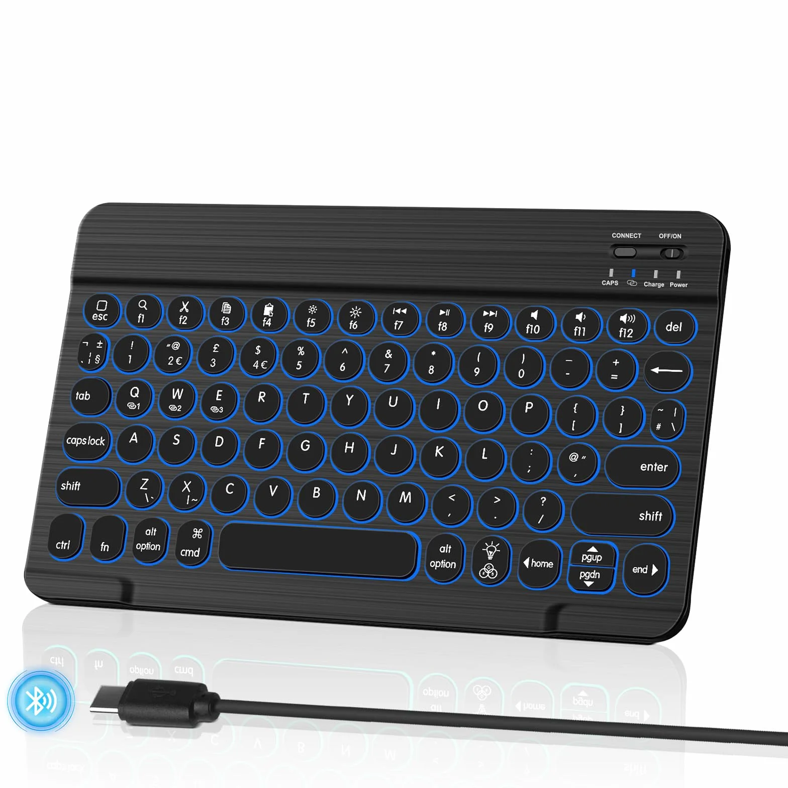 Bezprzewodowa klawiatura Bluetooth podświetlana do iPada Maca iPhone'a Androida Windows