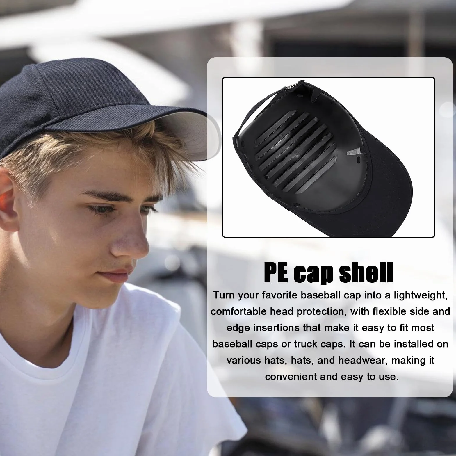 Uniwersalna wkładka do czapek bezpieczeństwa Bump Cap Insert: PRITOK 2 sztuki uniwersalnych wkładek z dodatkowym otworem wentylacyjnym, wkładka na kask ochronny, oddychająca, lekka, odporna na