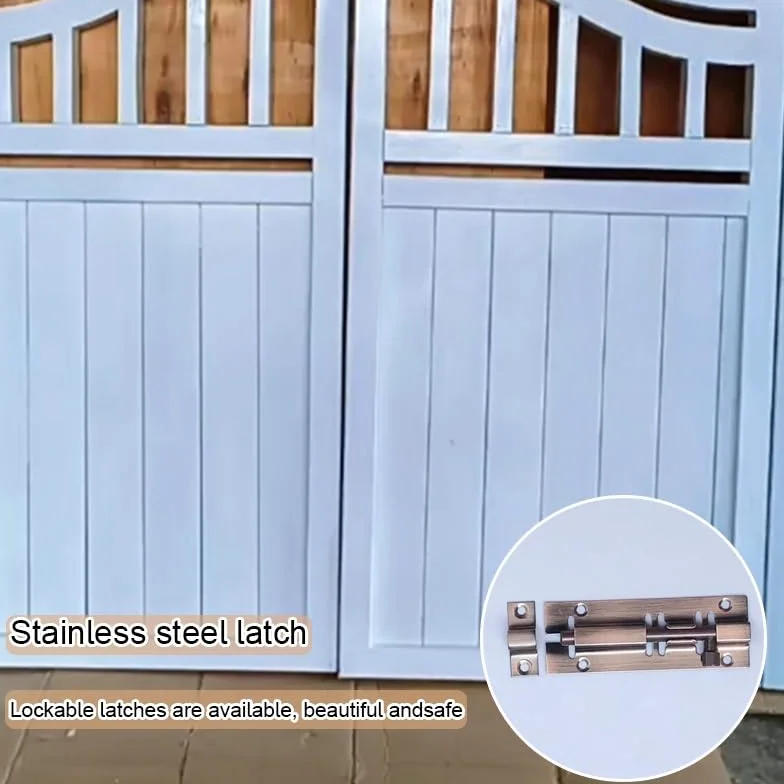 Drewniana brama ogrodzeniowa w stylu vintage, z zatrzaskiem, trwały sprzęt do drzwi szopy zewnętrznej, na patio, trawnik i podwórko, stylowe wejście do ogrodu