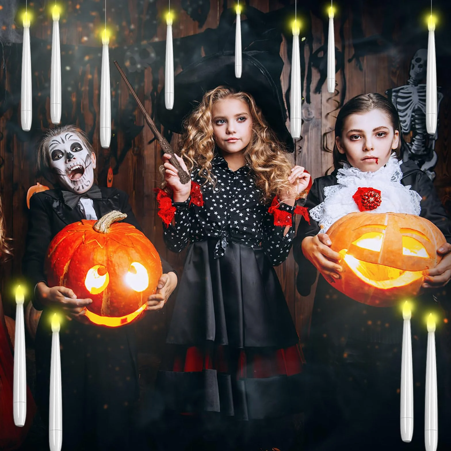 Lewitujące świece LED z pilotem zdalnego sterowania, 10 sztuk, bezpłomieniowe świece na baterie, na Boże Narodzenie, wesele, imprezę, Halloween, urodziny, jako dekoracja