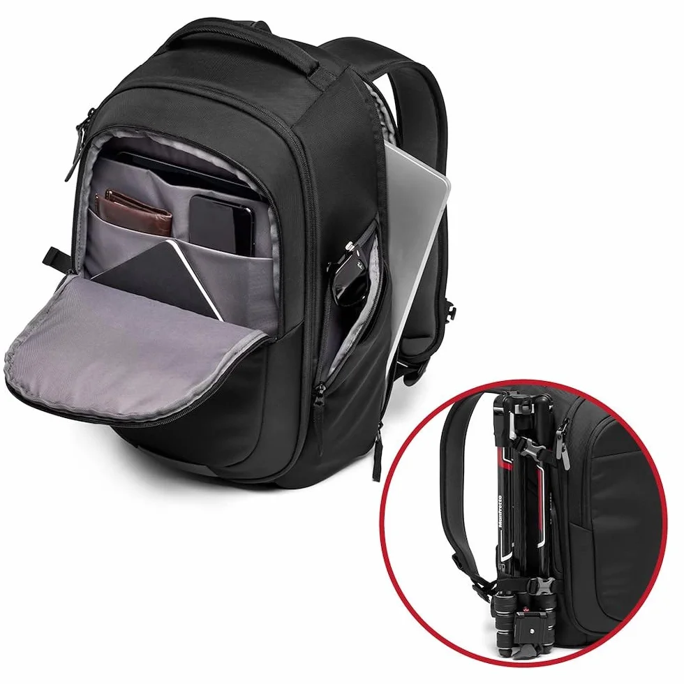 Manfrotto Advanced Fast III, Professional SLR/Hybrid Backpack with Lenses and Laptop, with Interchangeable Padded Compartments, Side Access, Tripod Mounts