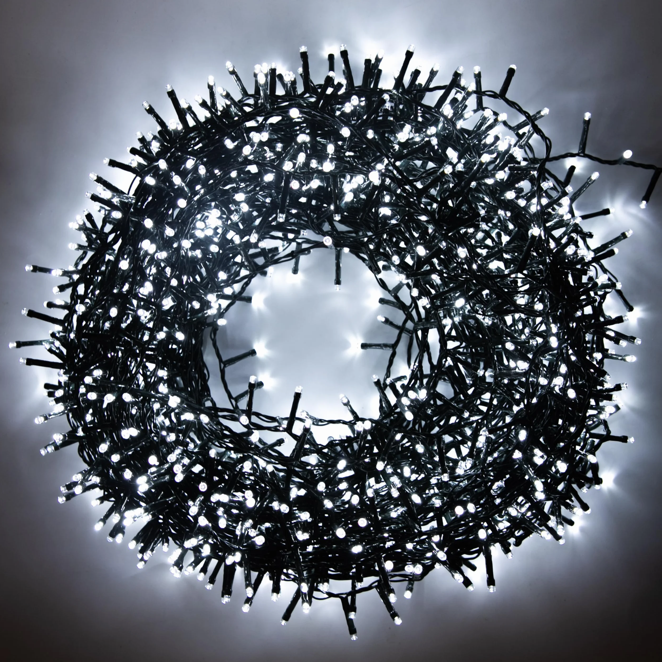 SHATCHI 1500LED Choinka Klaster Kompaktowe bajkowe lampki wielofunkcyjne 8 trybów światła, timer zielony kabel wewnątrz/na zewnątrz pod napięciem dekoracje do domu wakacje