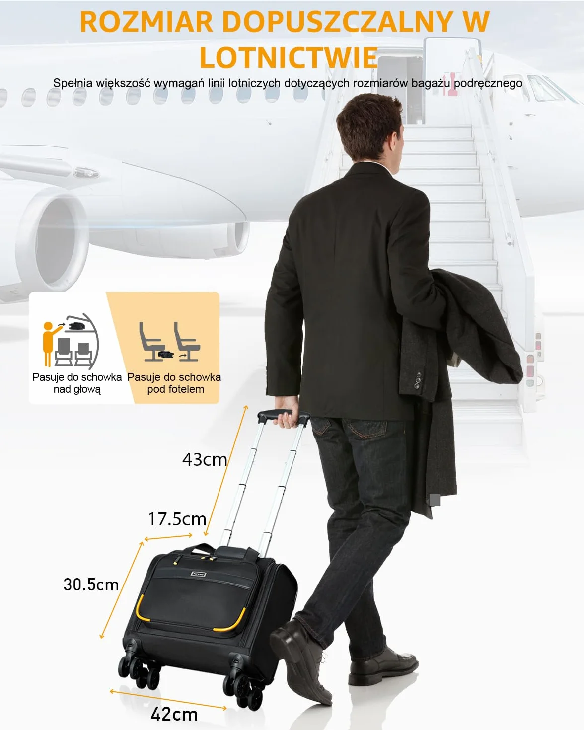 Torba na laptopa Business Trolley nylonowa wodoodporna czarny