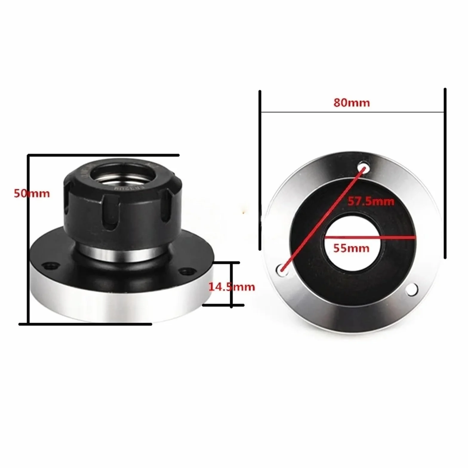 Minikołnierzowy czteroosiowy wkład z tulejką zaciskową - ER16 ER20 ER25 ER32 ER40-45 mm 60 mm 80 mm 100 mm(Er32-80mm)