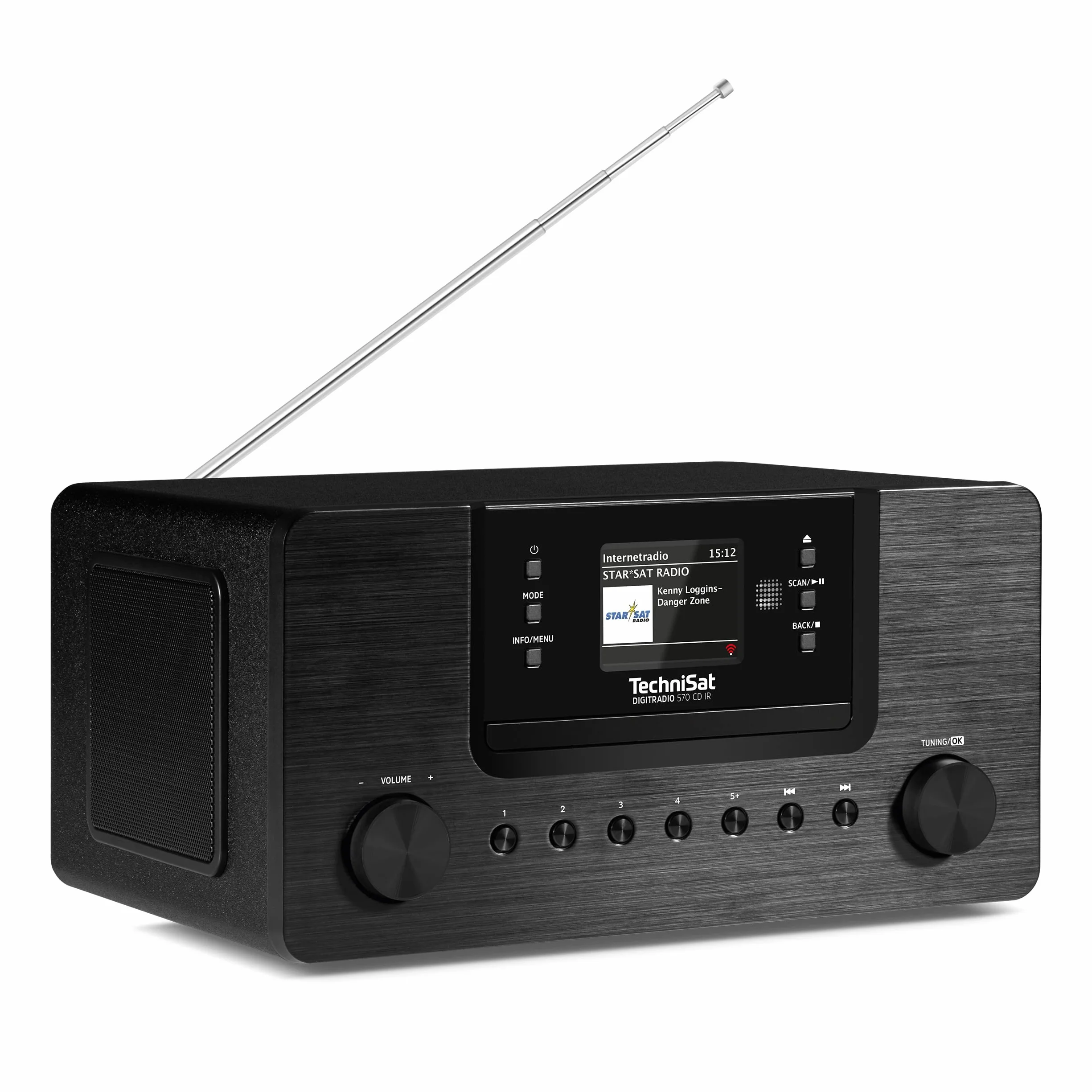Technisat 0000/3953 Radio Internetowe DAB+, Czarny, 21.7 x 29.1 x 14.5 cm