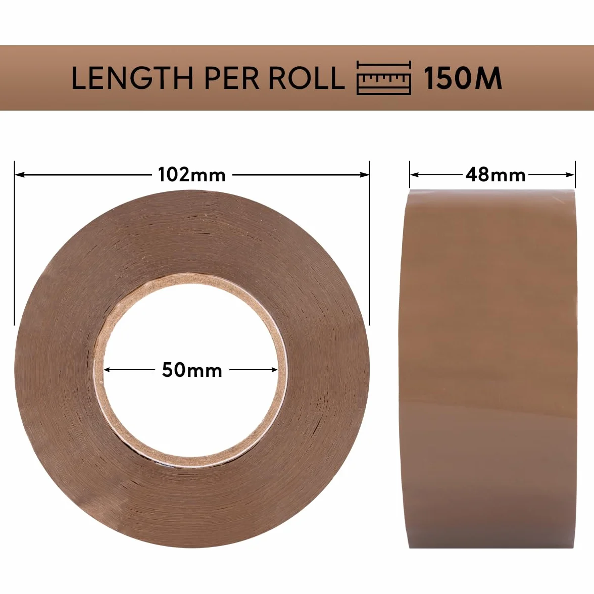 verpacking 36 x taśma klejąca HIGH TACK brązowa głośno odwijana, 48 mm x 150 metrów bieżących taśma pakowa taśma klejąca do paczek z 5 cm rdzeniem