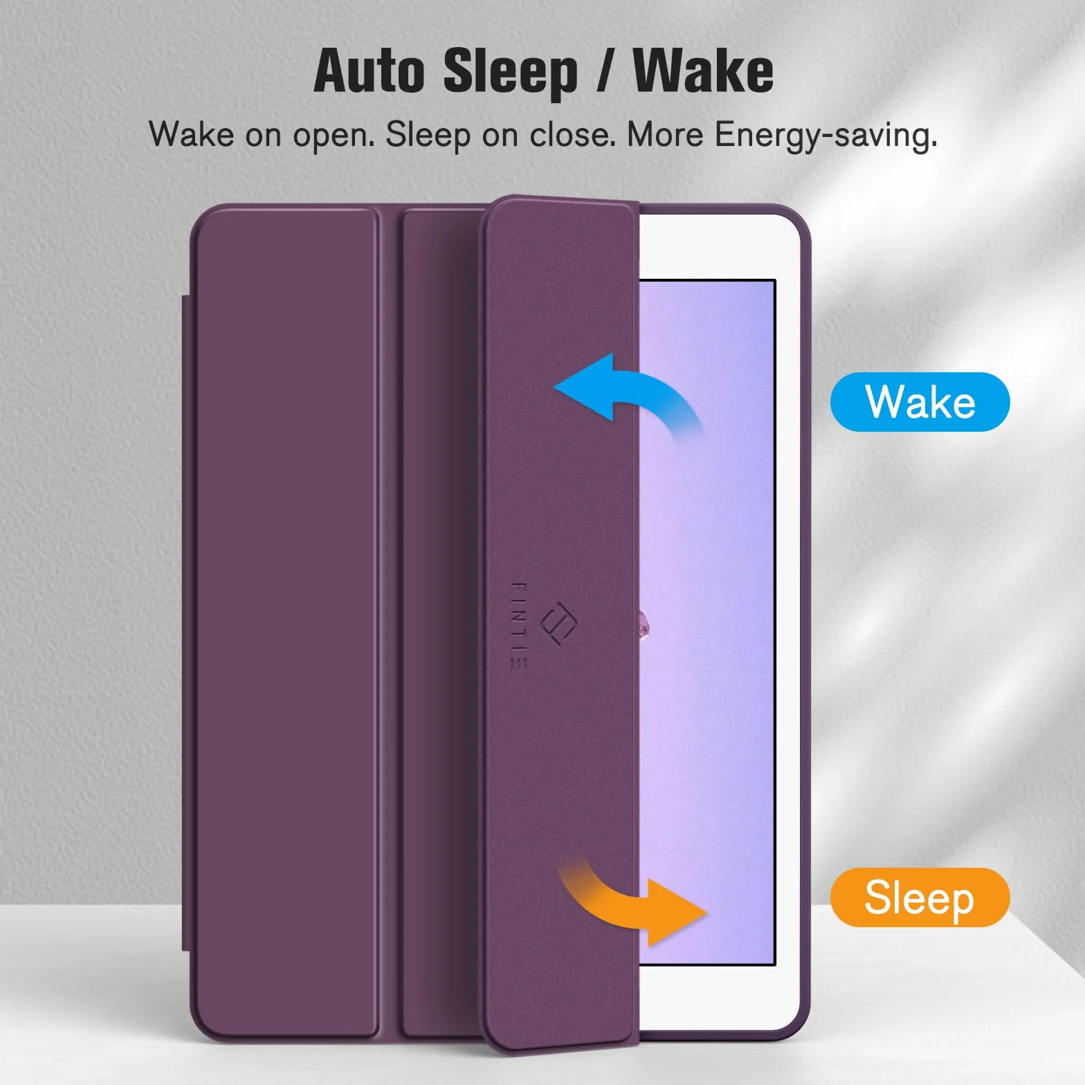 Fintie Etui na iPad 9. generacji 2021 10,2 cala TPU ochronne z uchwytem na ołówek Auto Sleep/Wake fioletowe