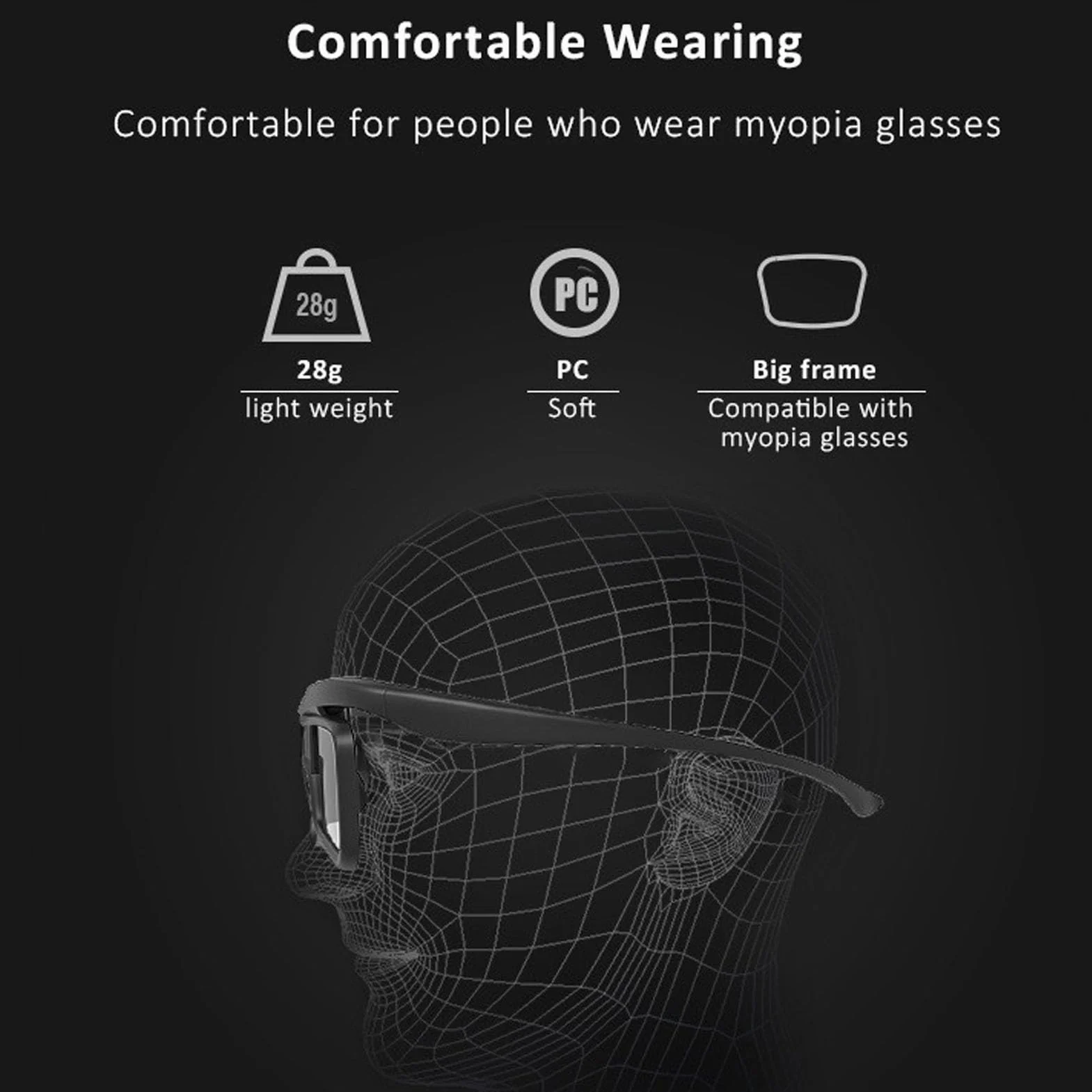 Okulary 3D DLP LINK, Odświeżanie 144 Hz, ładowalne, Aktywne Okulary 3D do Większości Projektorów DLP LINK 3D, dla dla Optoma, dla dla