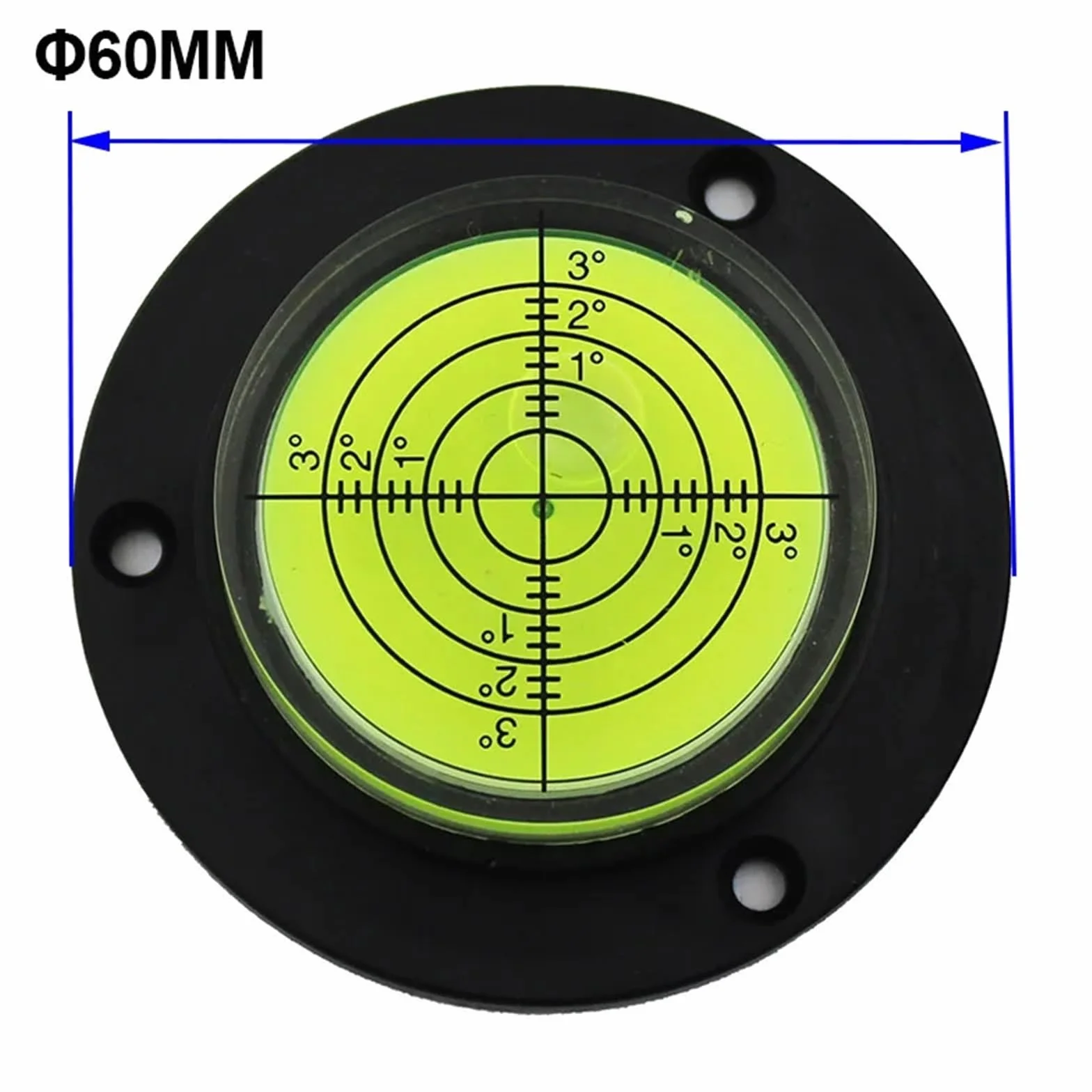 Okrągły niwelator z otworami montażowymi, średnica 50 mm-100mm, 1 sztuka | 1 szt. okrągły poziomica z otworami montażowymi średnica 50 mm - 100 mm (podwozie - DIA-60 mm)
