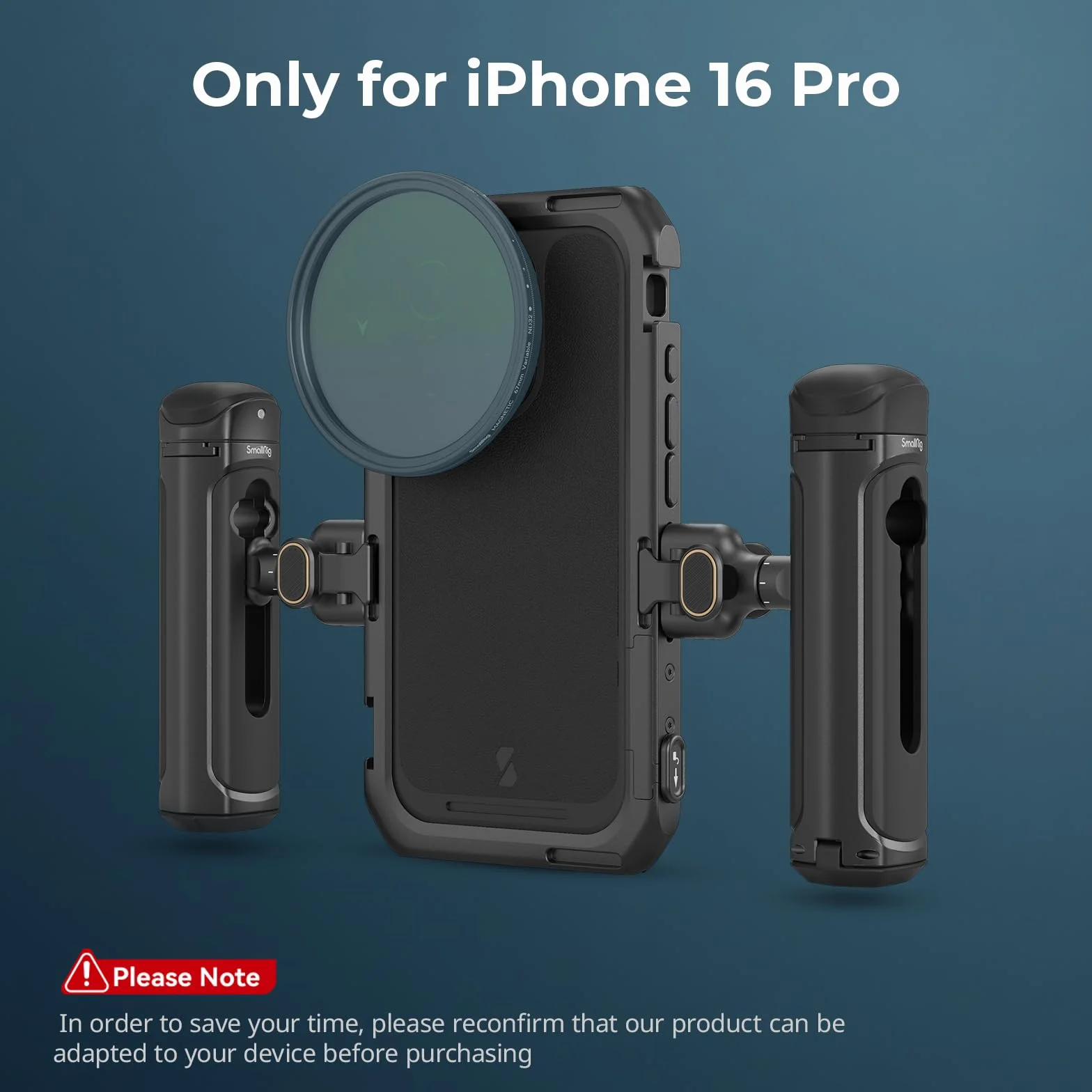 SMALLRIG Phone Video Cage Dual Handheld Kit do iPhone 16 Pro, Phone Rig z bezprzewodowym uchwytem bocznym Quick Release 5007