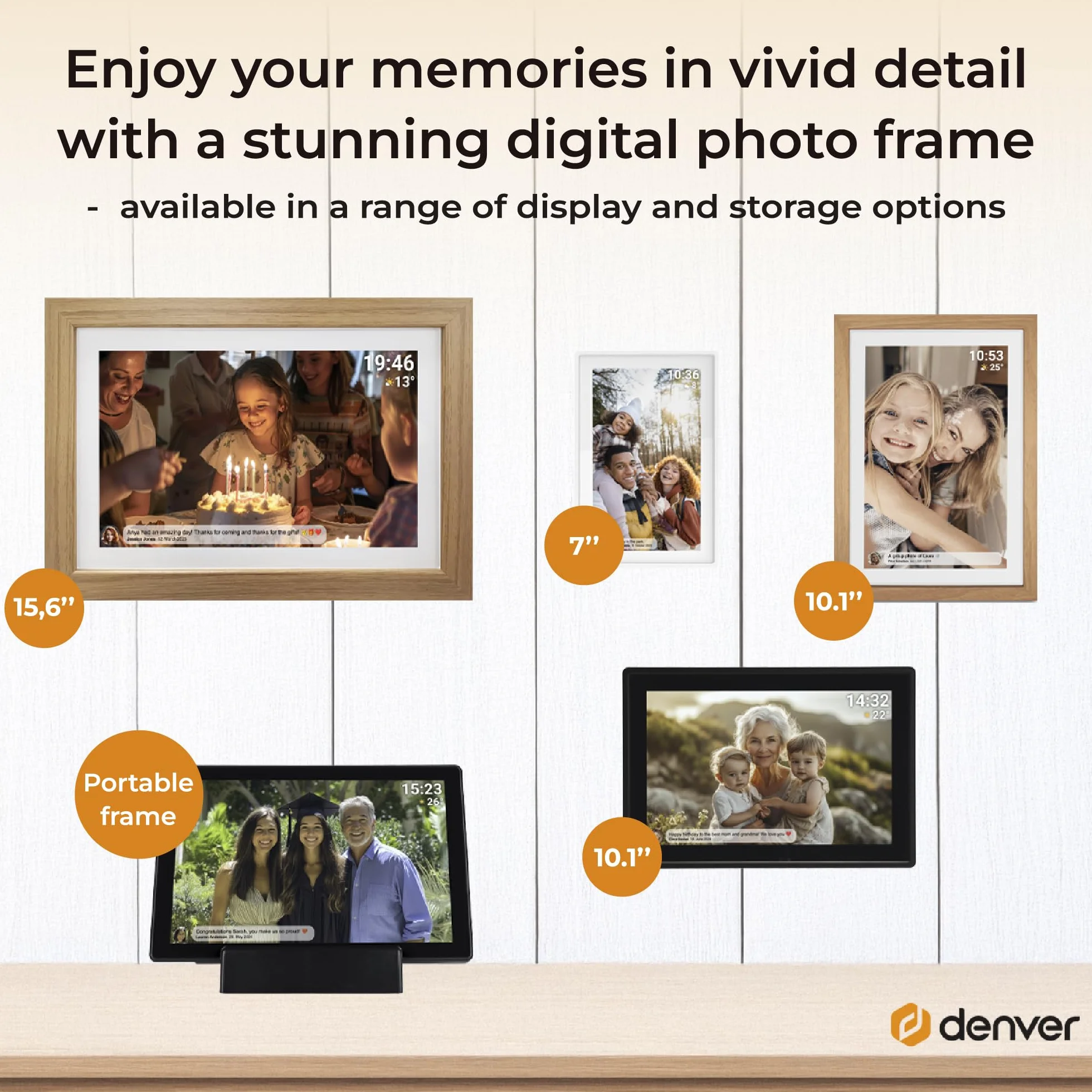Denver PFF-1070B cyfrowa ramka na zdjęcia Wi-Fi 10,1" HD IPS dotykowa 16 GB czarna