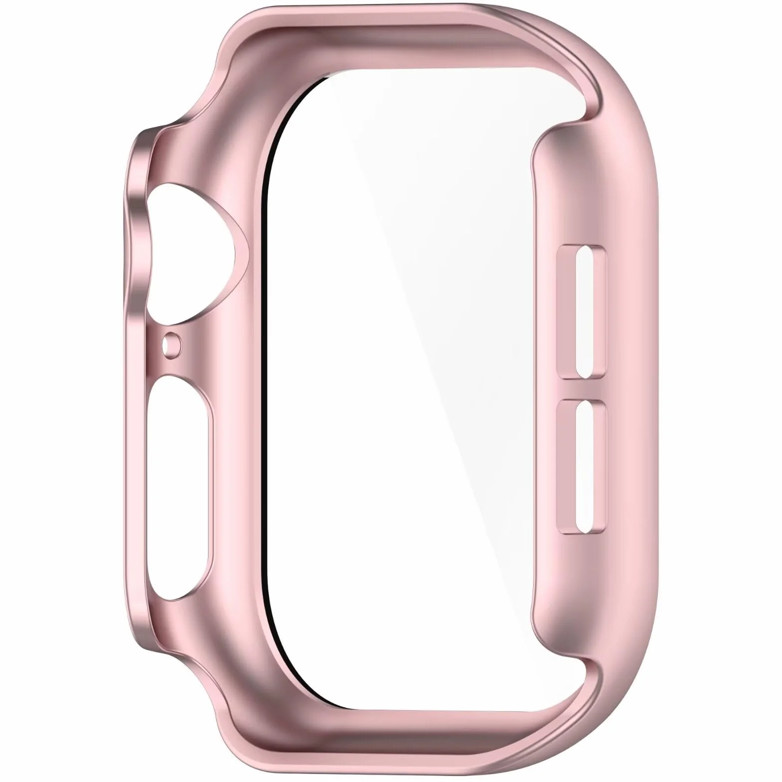 Etui kompatybilne z Apple Watch Series 10 42 mm, PC + folia hartowana, odporne na zarysowania, różowe złoto