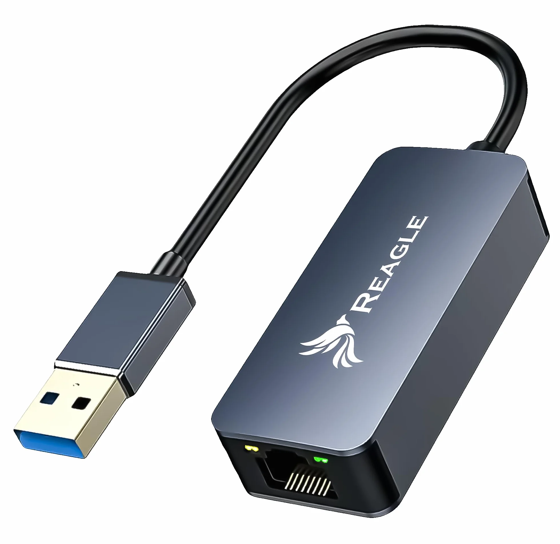 Reagle Adapter Ethernet USB A na RJ45 2,5G 2500 Mbps Karta Sieciowa LAN USB 3.2 Gen 1 Aluminiowa Obudowa