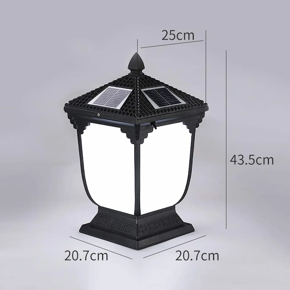 Lampa zewnętrzna, dwukolorowe solarne lampy ogrodowe słupki zewnętrzne oświetlenie zewnętrzne latarnia wodoodporna lampa kolumnowa nowoczesny korytarz