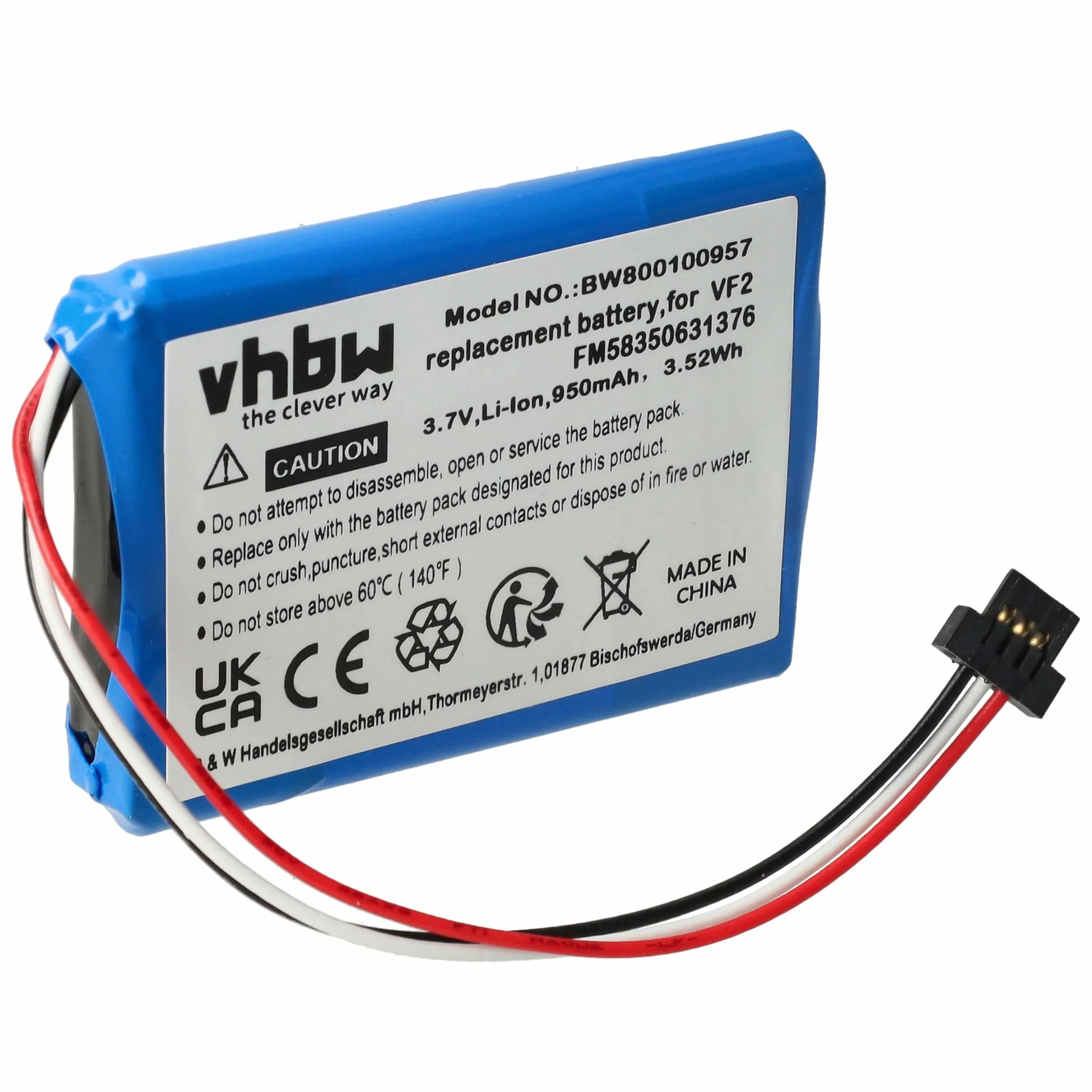 vhbw Bateria kompatybilna z TomTom Start 50, Go Live 825 Europe nawigacja GPS (950 mAh, 3,7 V, Li-Ion)