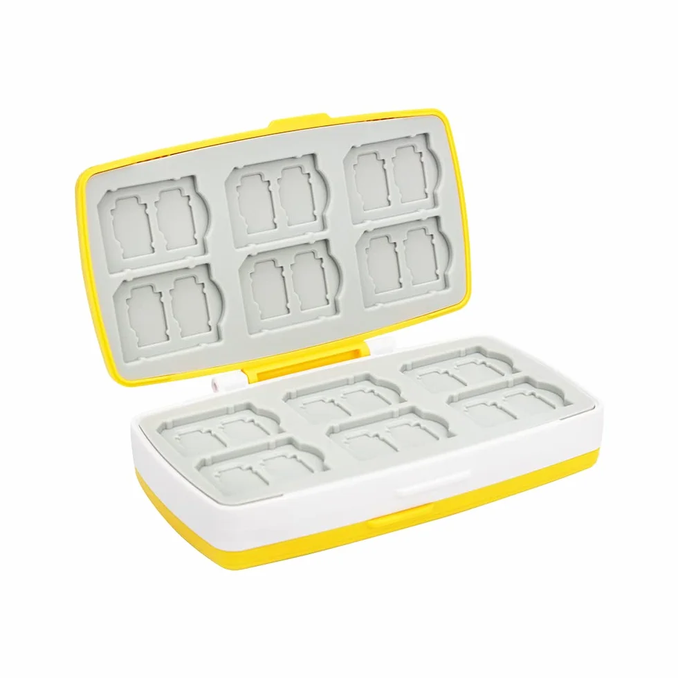 Etui na karty SD 72 przegródki na SD SDXC SDHC + 48 na Micro SD SDXC SDHC TF żółty
