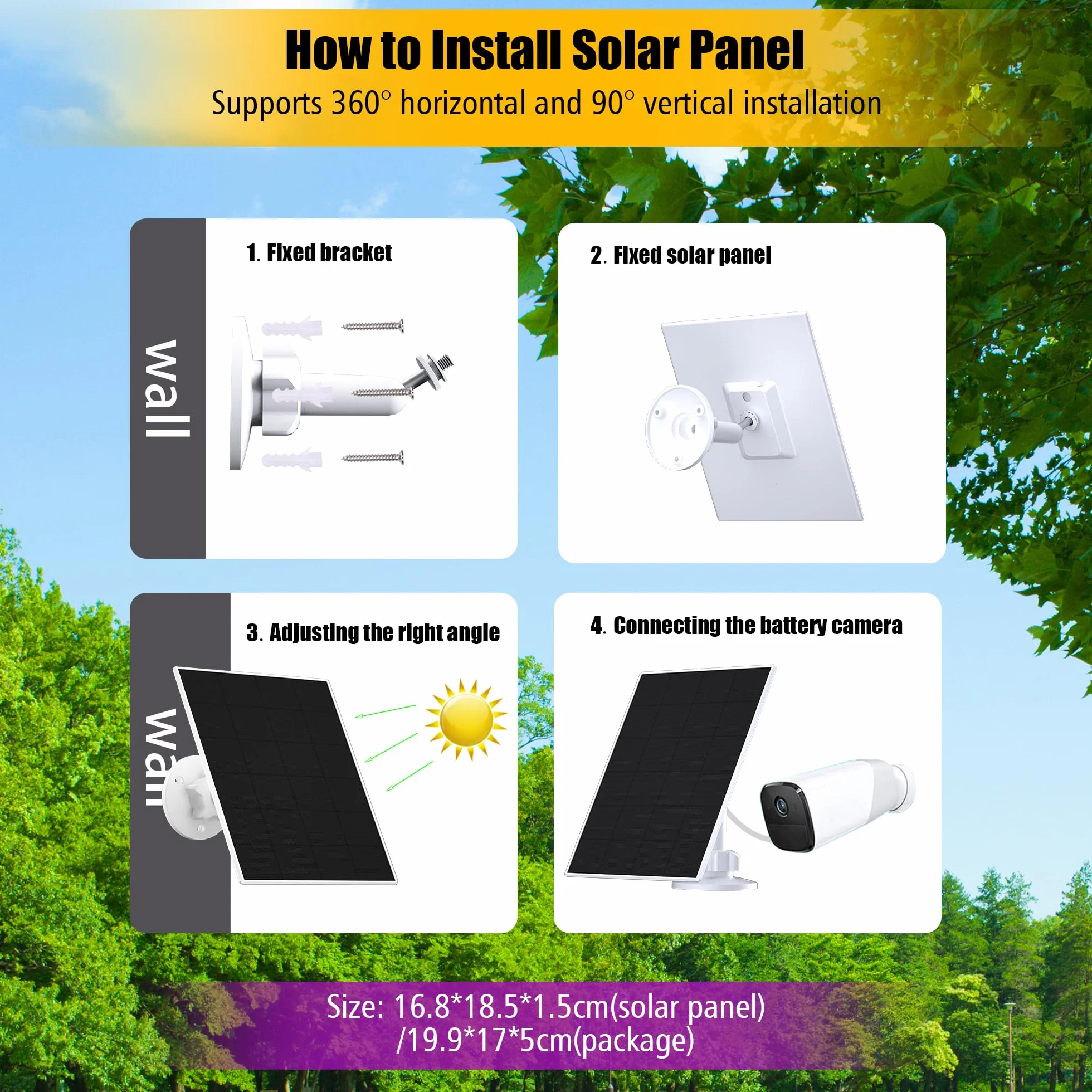 Panel słoneczny eufy 5V 5W IP65 do eufyCam SoloCam