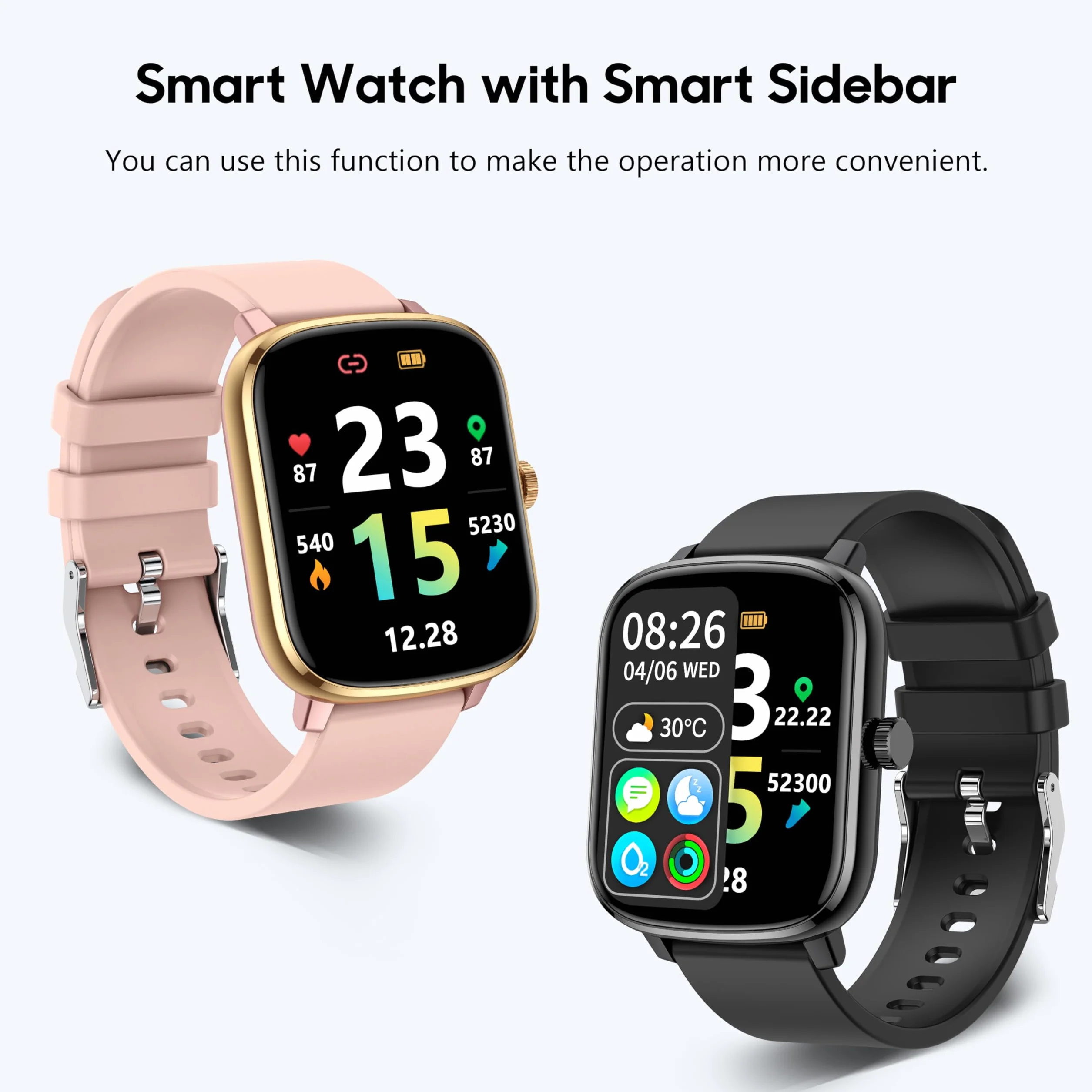 KALINCO Smartwatch dla kobiet i mężczyzn, 1,69" 100+ trybów sportowych, pulsometr, SpO2, inteligentny zegarek Android