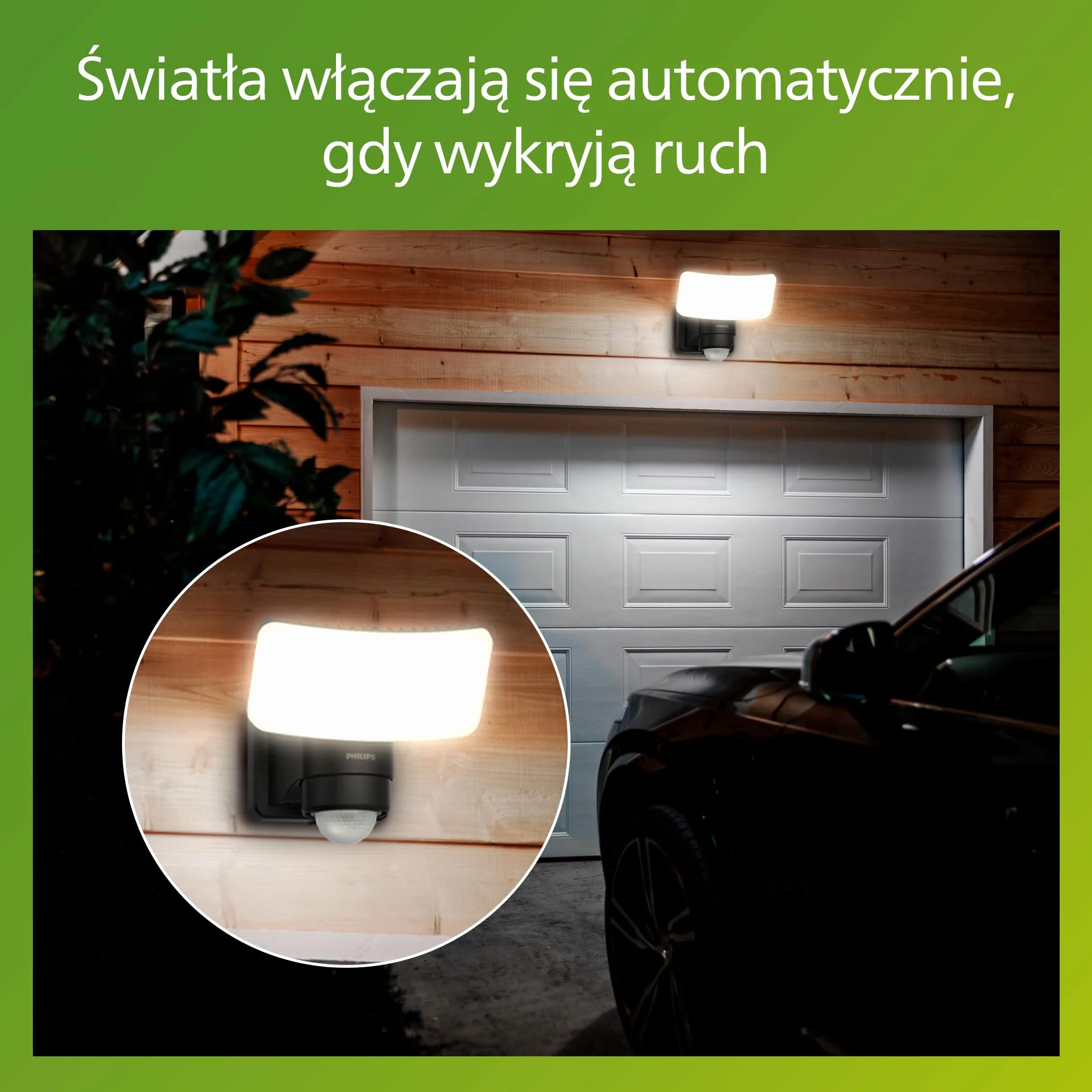 Philips Tylus UltraEfficient Zewnętrzna Lampa Solarna Bezpieczeństwa z Czujnikiem, 5000K, 1000/50lm, Czarna