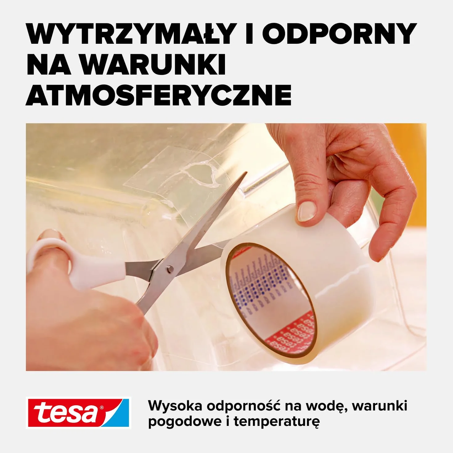 tesa Taśma naprawcza ekstra moc, przezroczysta, 10 m x 48 mm