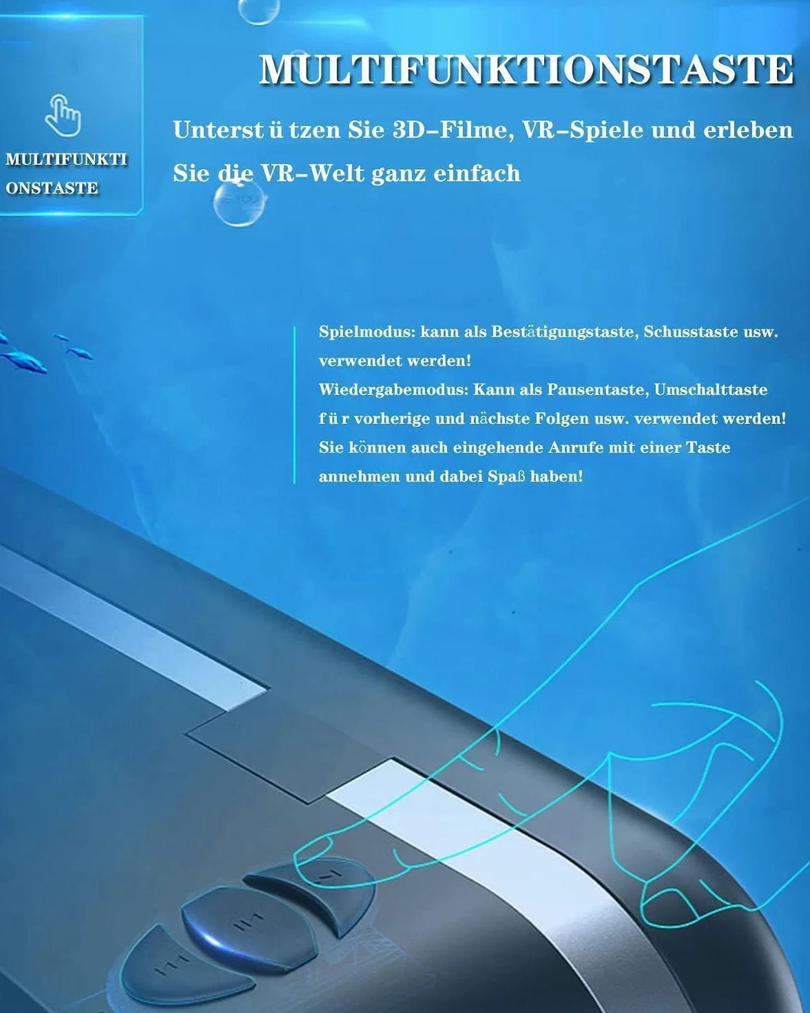 VR okulary do telefonu 3D z pilotem Bluetooth 4,7-7,2" dla dzieci i dorosłych