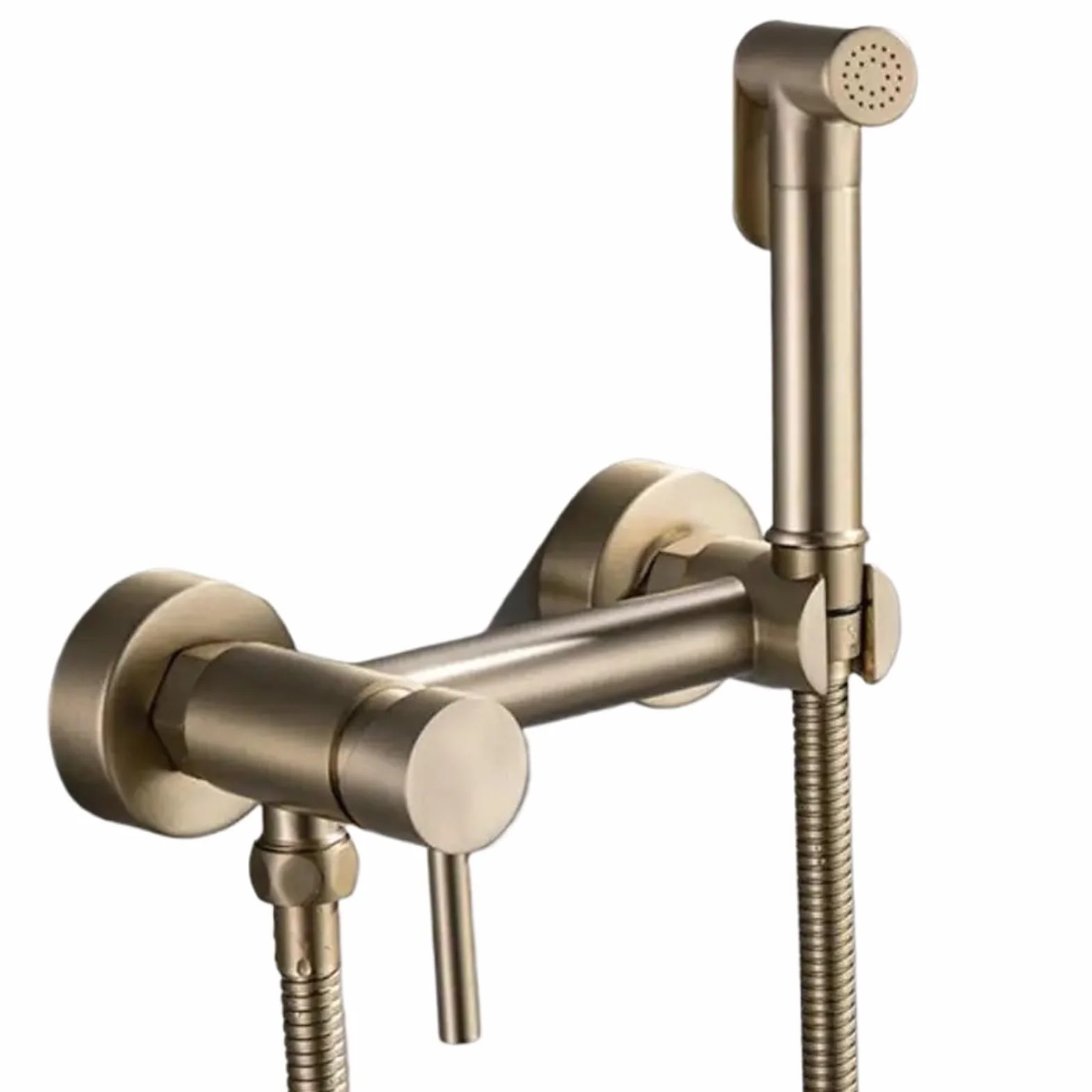 Złoty przenośny prysznic prysznicowy, mosiężny higieniczny kran bidet, bateria z mieszaczem ciepłej i zimnej wody