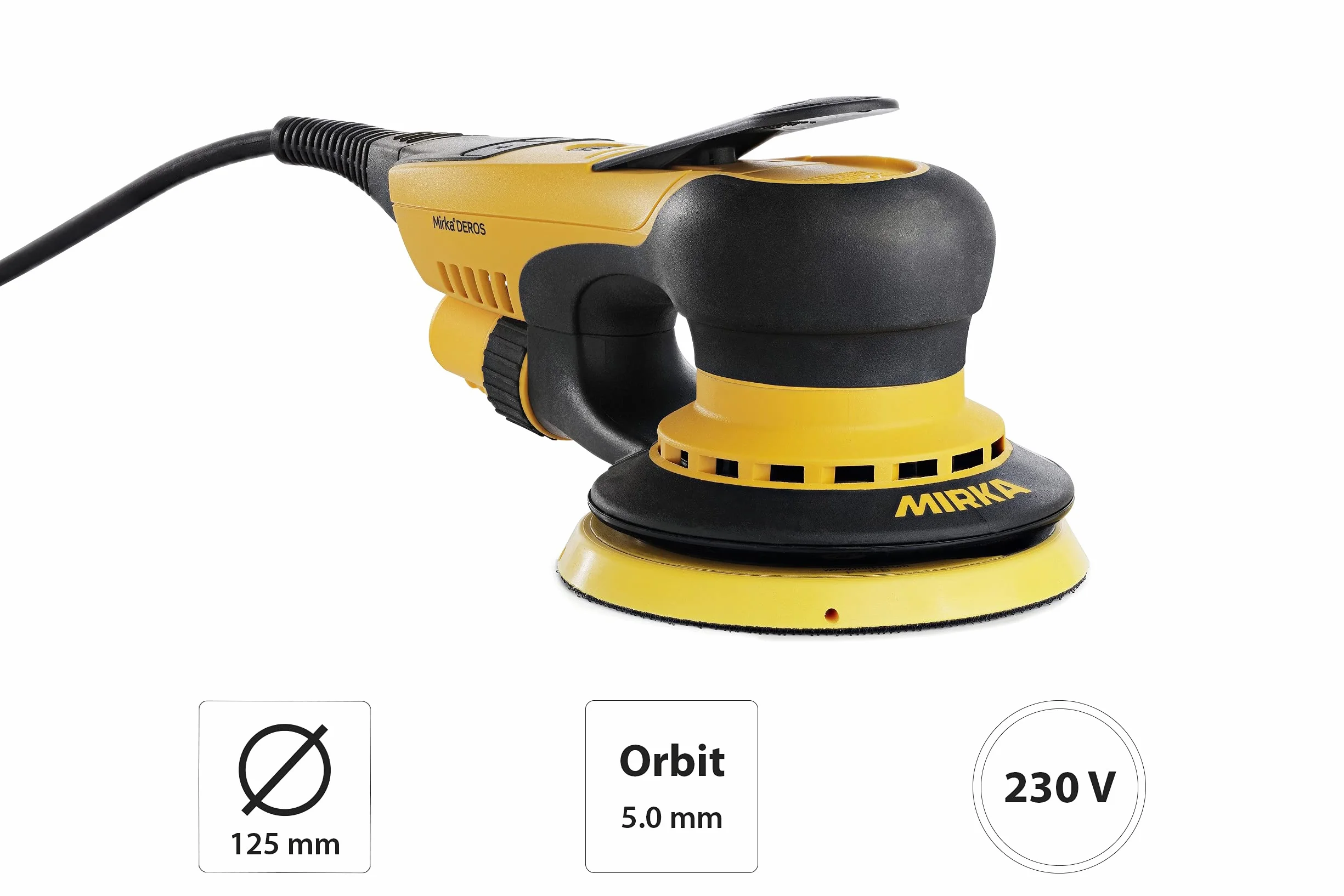 Mirka DEROS 550CV / Szlifierka mimośrodowa z centralnym odsysaniem i rzepem/do papieru ściernego Ø 125mm / suw 5,0mm / MID5502022