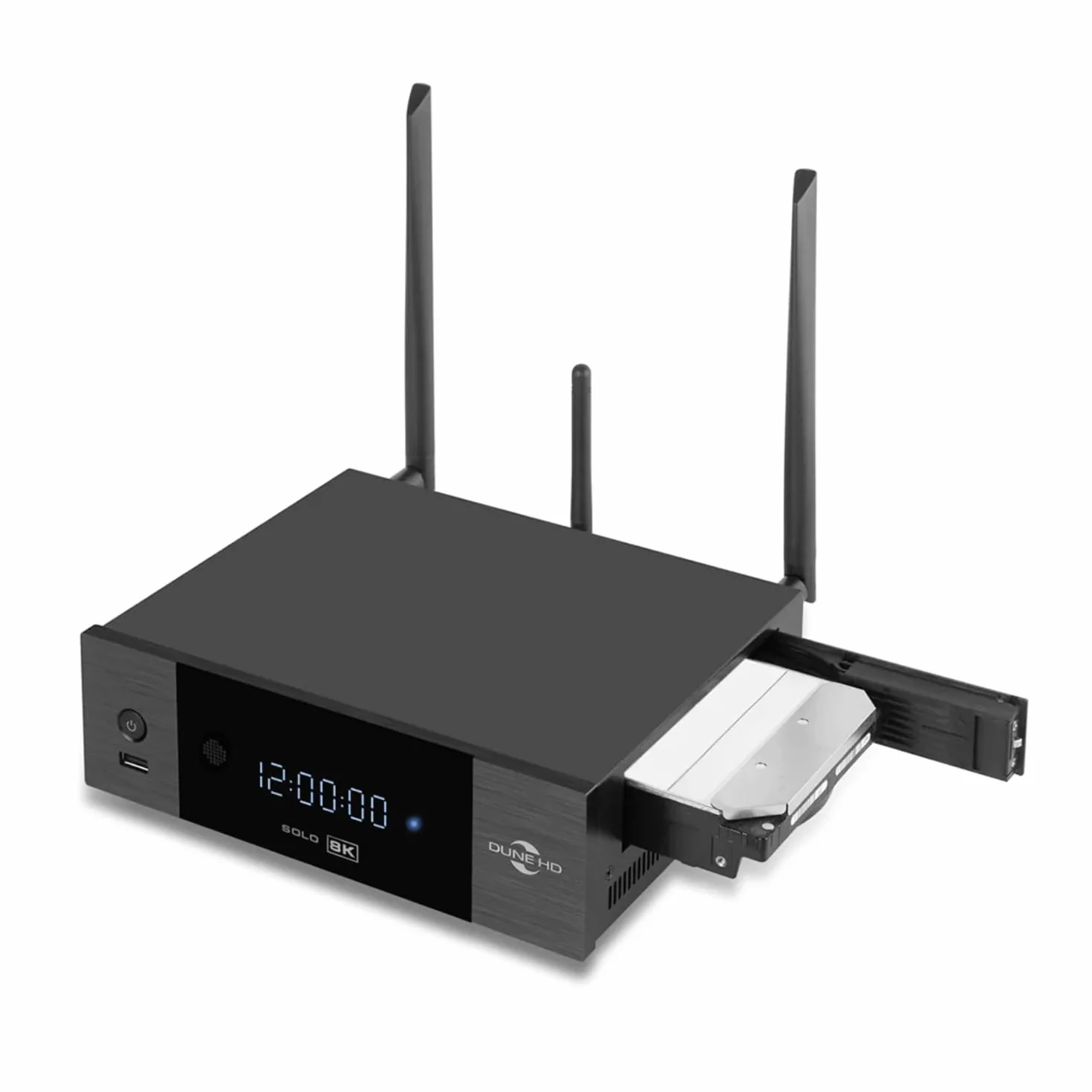 Dune HD Solo 8K, Media Player, Android Box, Dolb Visio, Atmo, S928X-K/J, HD-Audio, HDMI, 2.1a, BT 5.2, WiFi6, 1Gbit, USB 3.0, 8GB / 64GB, 3.5 HDD rack, Optical/Coaxial S/PDIF, 8Kp60, 4K, 1080p