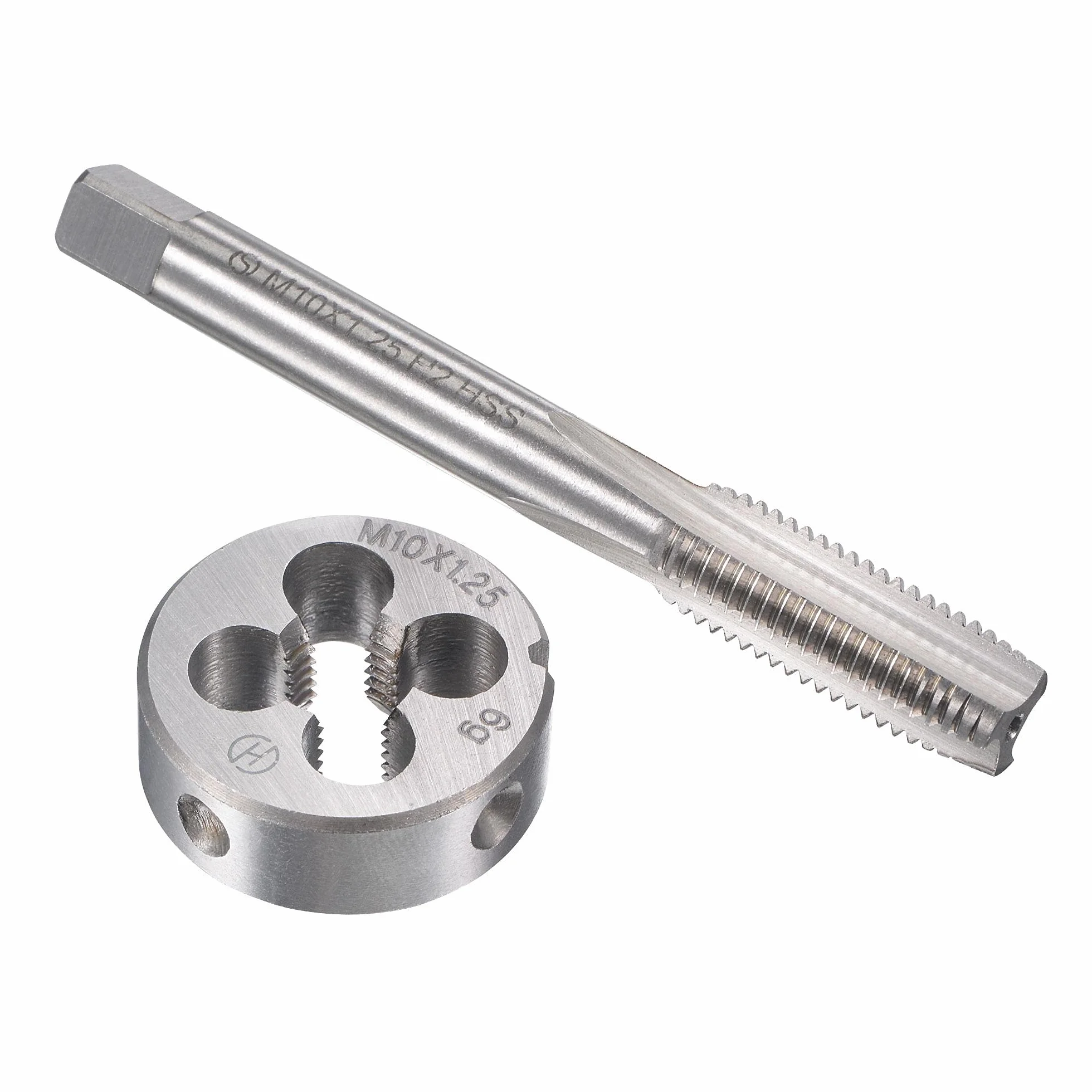 Zestaw gwintowników i narzynek metrycznych M10 x 1,25 mm, gwintownik maszynowy z okrągłą narzynką, zestaw gwintowników i narzynek do naprawy gwintów śrub nakrętkowych