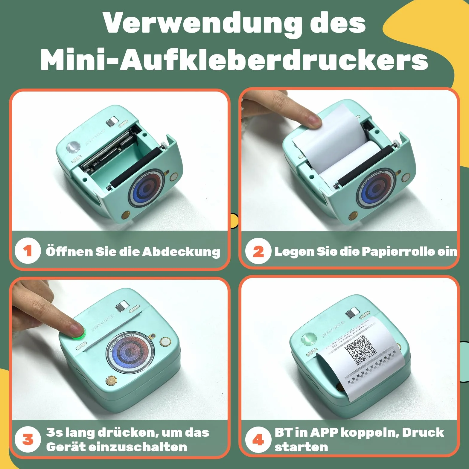 Mini Drukarka Termiczna Bluetooth LX-D2 z 8 Rolkami Naklejek do Smartfonów