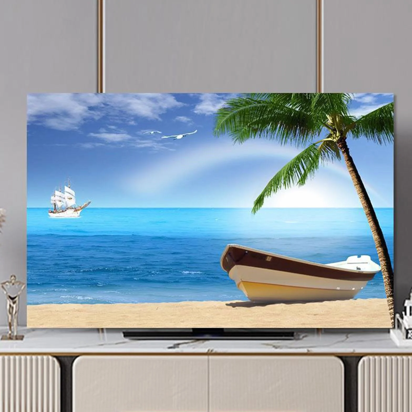 Pokrowiec na telewizor 81.3-215.9 cm pyłoszczelny poliestrowy ochraniacz ekranu LED LCD