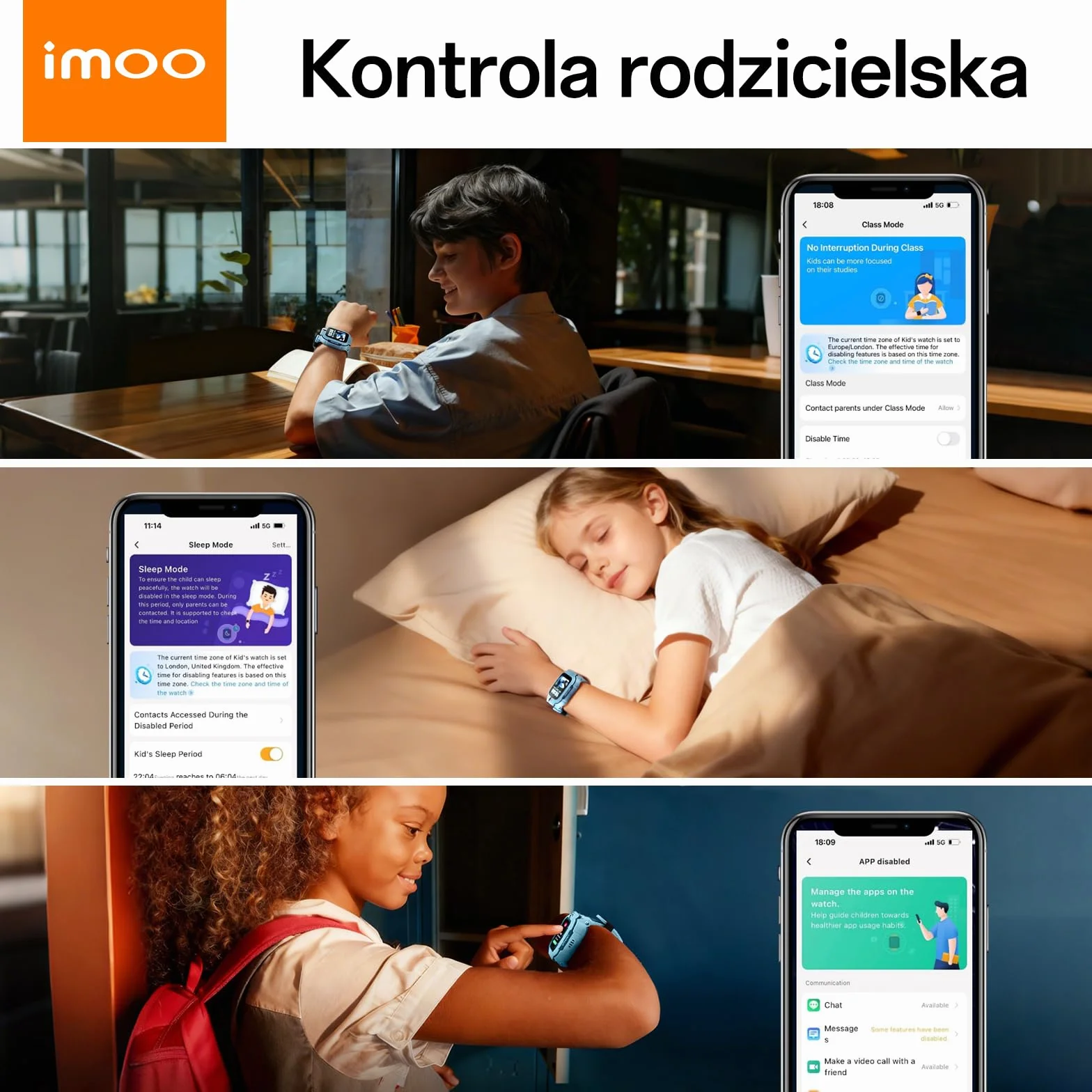 imoo Z3 Smartwatch dla Dzieci 4G GPS Wodoodporny 20m Pamięć 8GB Niebieski