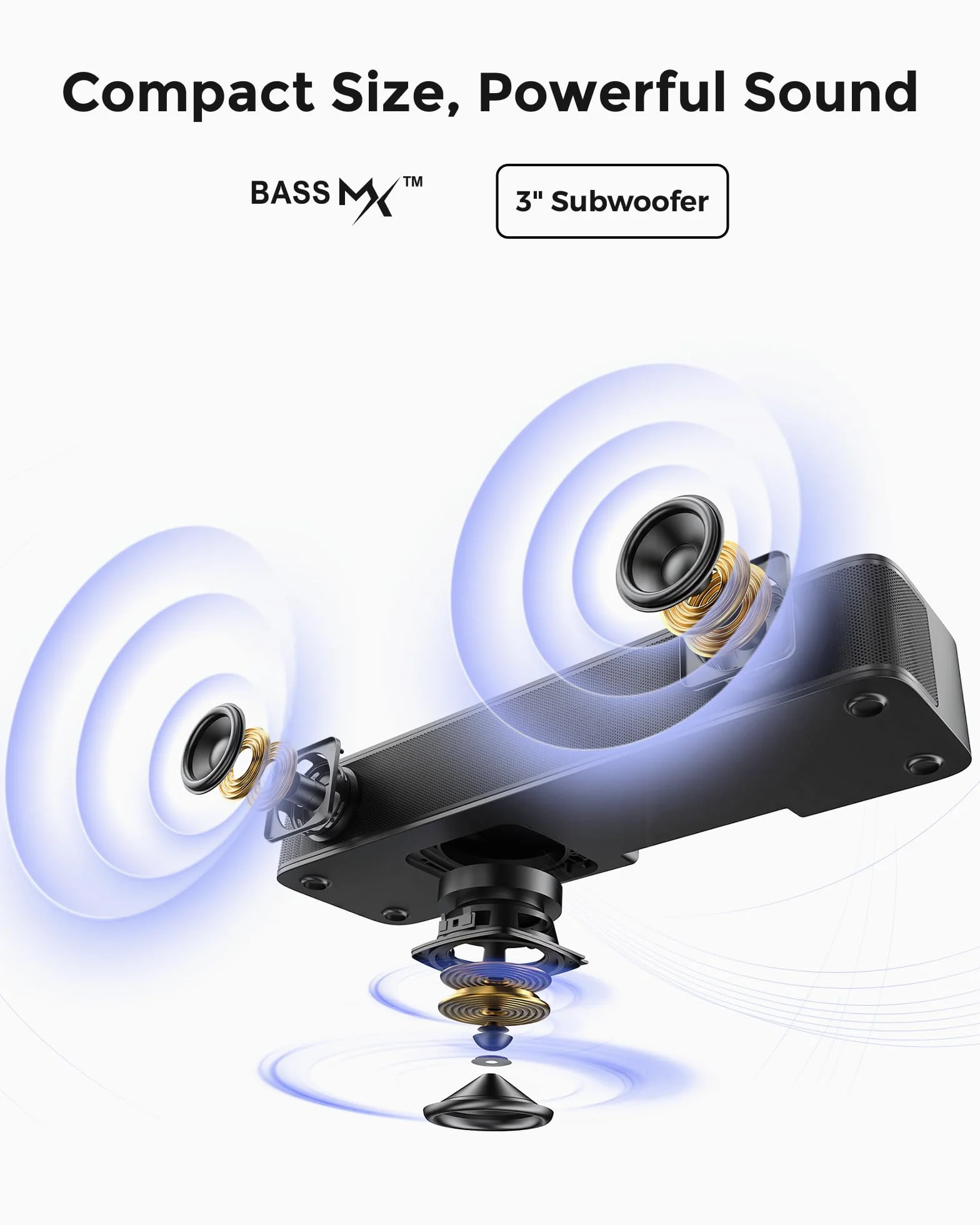 ULTIMEA Solo B30 2.1 Kompaktowy soundbar 120W Bluetooth 5.3 wbudowany subwoofer 16 cali