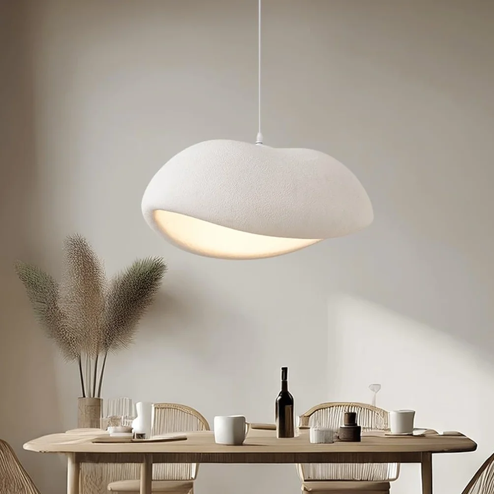 Lampa Wisząca Wabi-Sabi E27 Nowoczesny Japoński Styl Regulowana Wysokość Do Stołu Jadalnianego, Salonu, Sypialni, Kuchni, Kawiarni, Korytarza - Białe Gniazdo Ptaka Kreatywny Żyrandol(40cm)