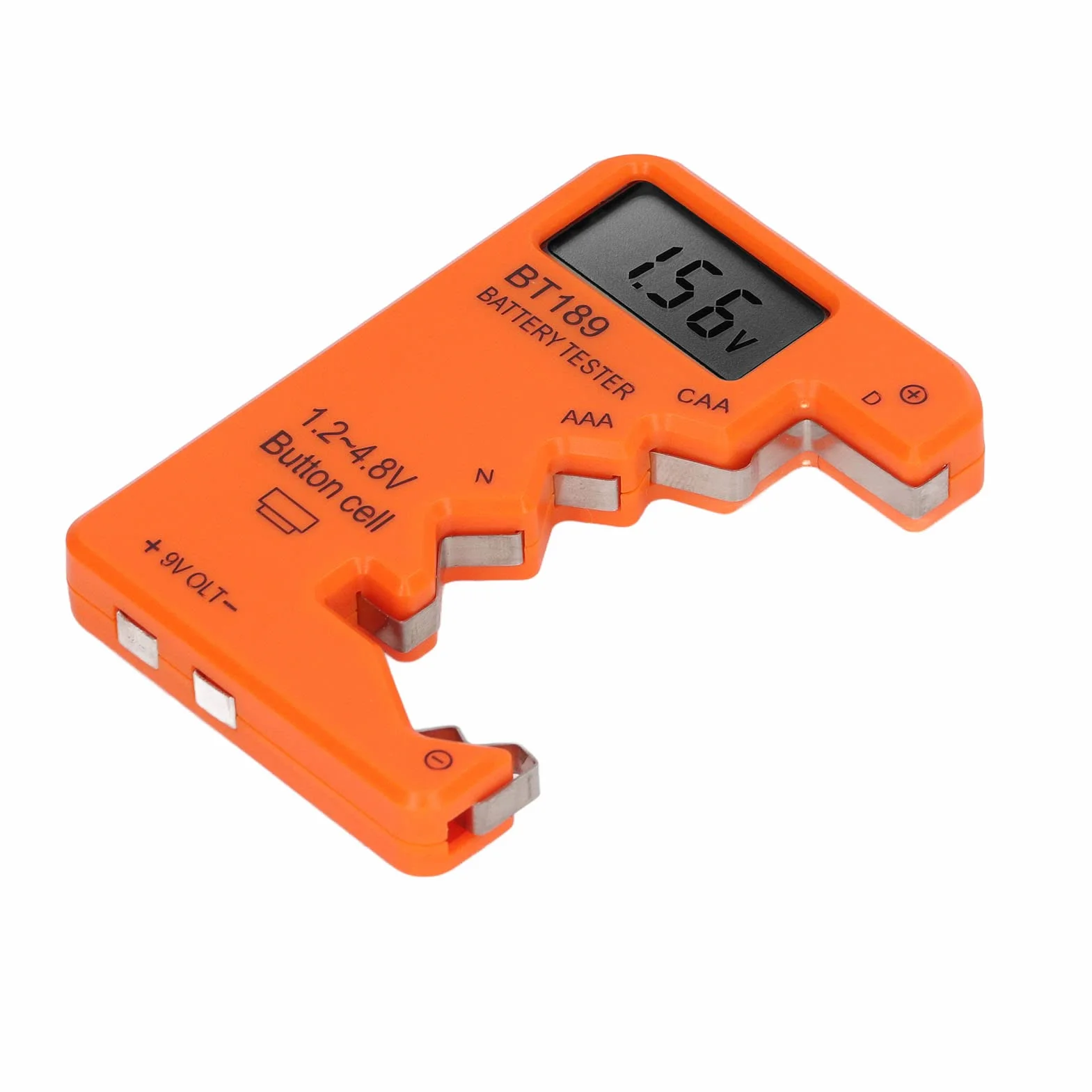 Tester Baterii Kontroler, Wyświetlacz LCD Cyfrowy Wyświetlacz Tester Baterii dla AA AAA 6F22 9V 1.5V (Pomarańczowy)