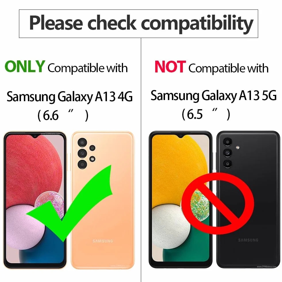 LeYi Etui do Samsung A13 4G, twarda ochrona kamery PC, odporna na upadek, czarna