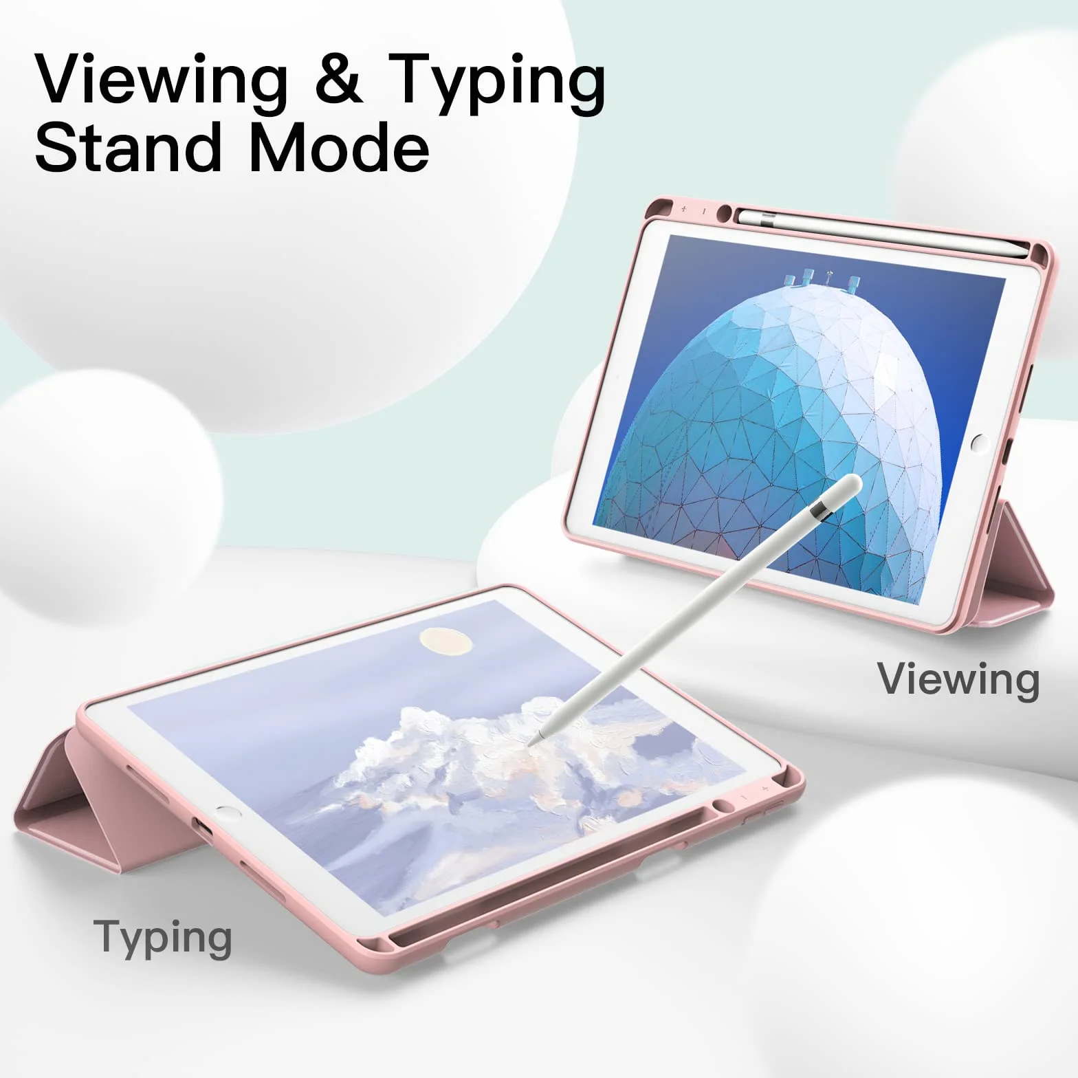 JETech Etui do iPad Air 3 10,5 Cala 2019 i iPad Pro 10,5 z Uchwytem na Długopis, Szczupły Pokrowiec na Tablet z TPU, Różowe Złoto