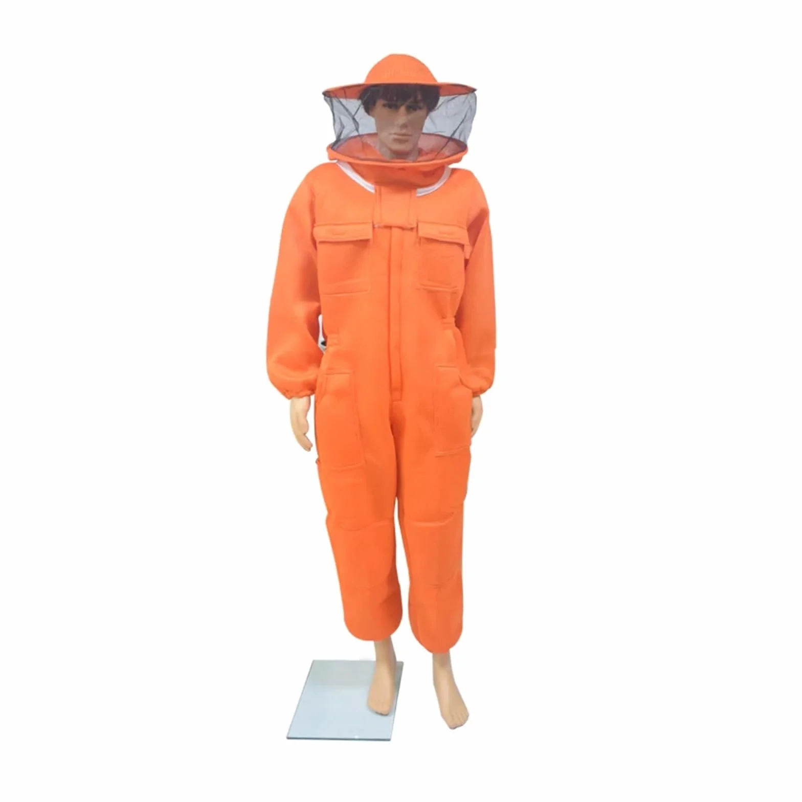 Odzież pszczelarską, Kombinezon ochronny pszczelarski z welonem 3D Air Cotton, wielokolorowy, wiele rozmiarów(Fencing Hat Orange,XL)