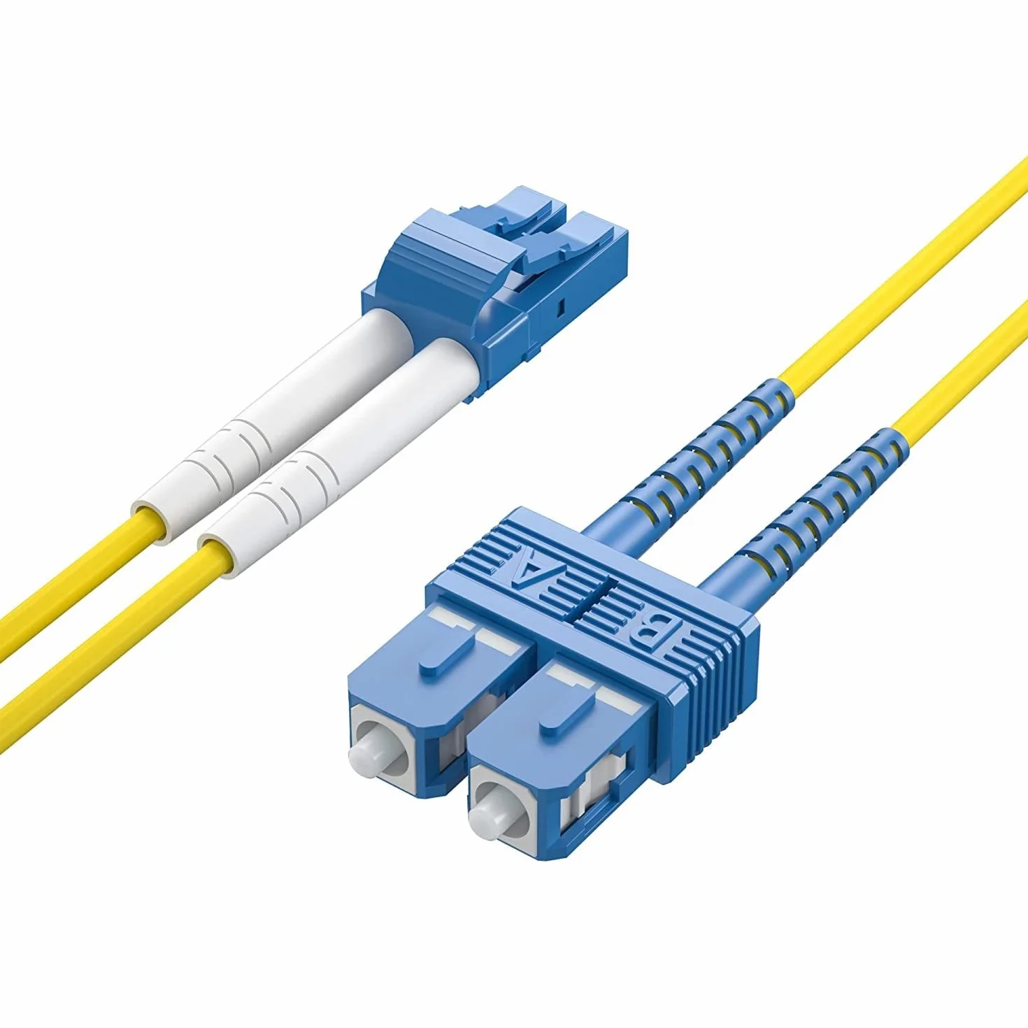 H!Fiber.com OS2 LC do SC Duplex kabel światłowodowy, LWL, SMF Jumper, 2 metry (6,6 stóp)