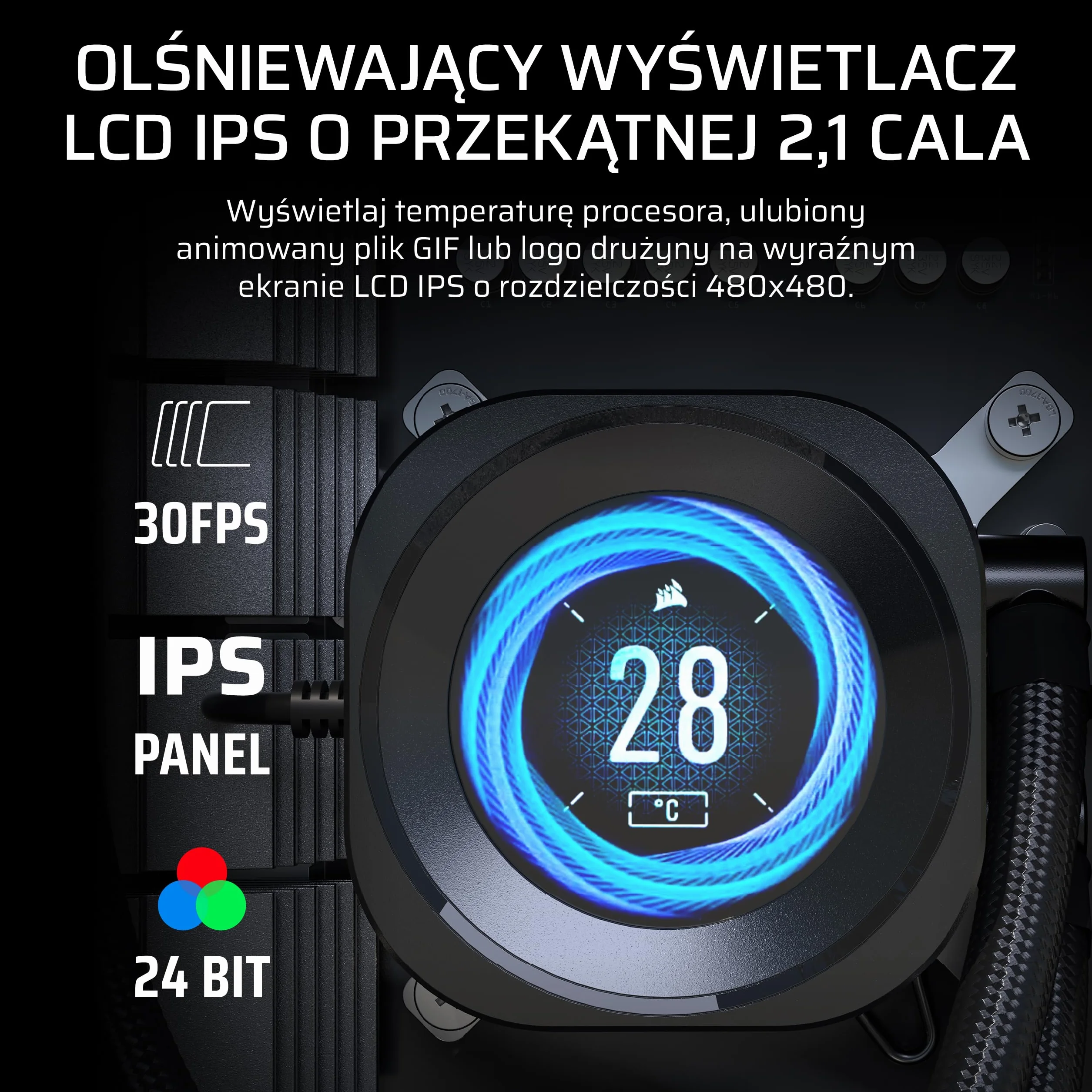 CORSAIR NAUTILUS 360 RS LCD Układ Chłodzenia CPU Cieczą 360mm AIO Intel LGA 1851/1700 AMD AM5/AM4 Czarny