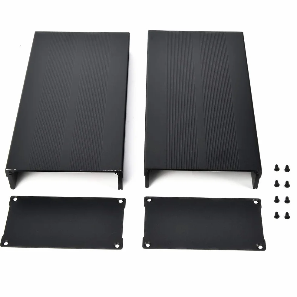 Pudełko projektowe ze stopu aluminium, 55X106X200mm obudowa w kolorze piaskowym, elektroniczna obudowa ochronna, rozpraszająca ciepło skrzynka przyłączeniowa