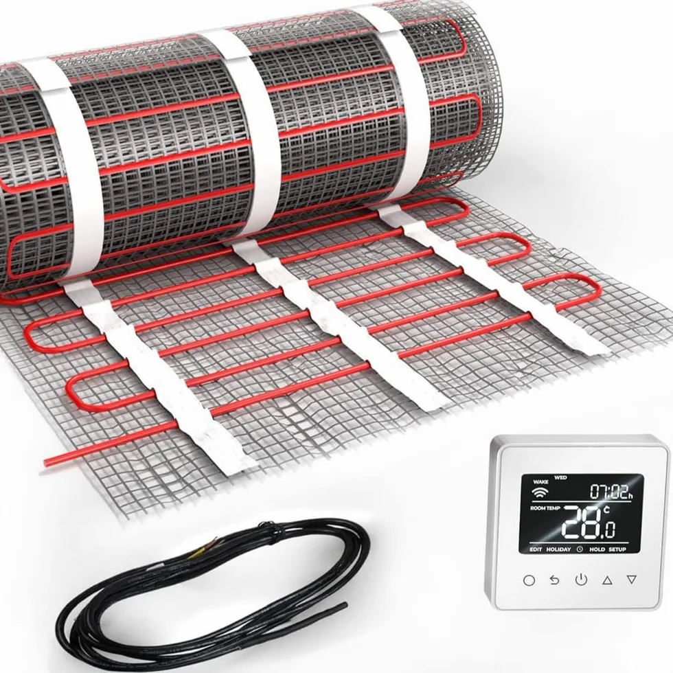 Elektryczny system ogrzewania podłogowego z programowalnym termostatem i matą grzewczą do łazienek, 10 m2