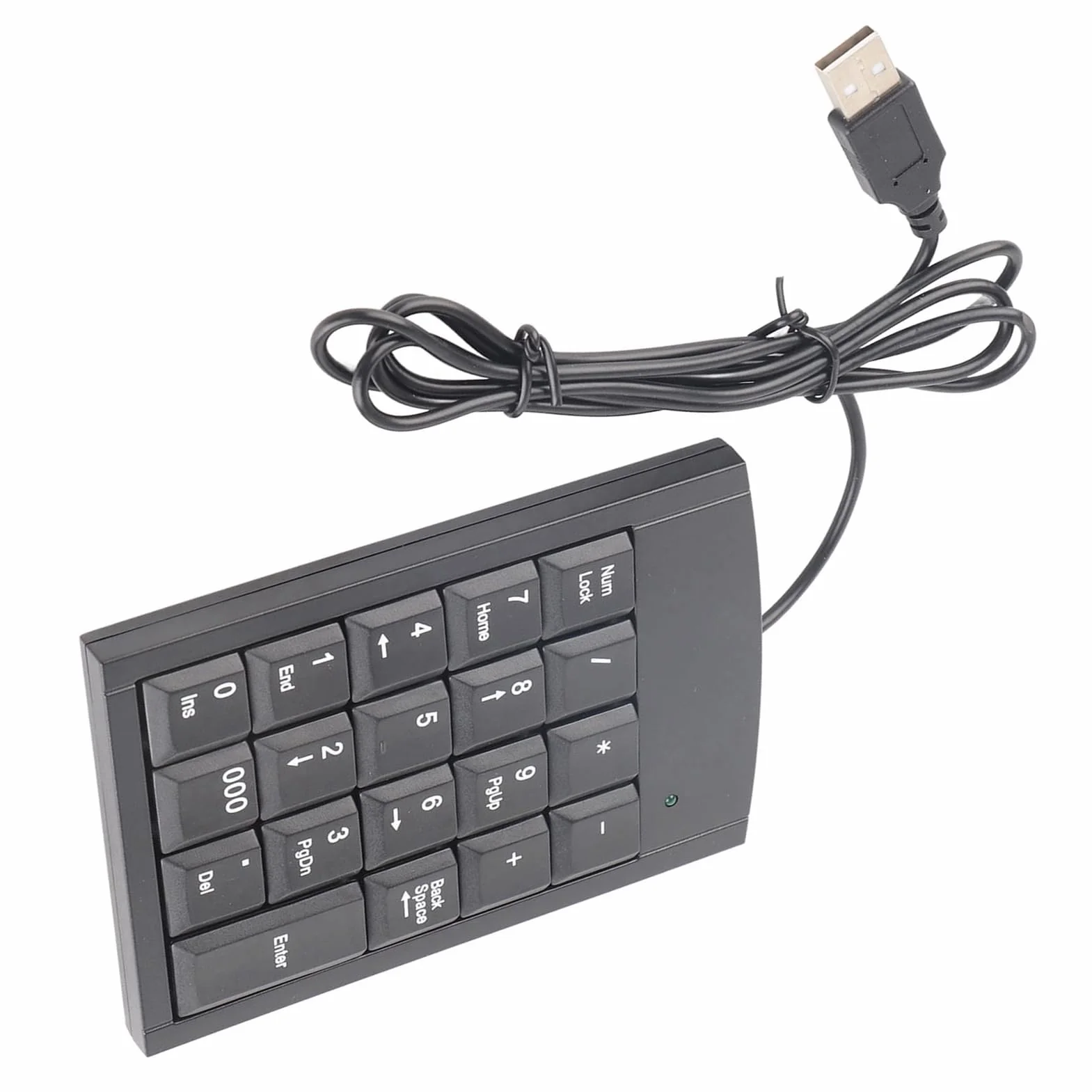 Przewodowa klawiatura numeryczna mini USB 19-klawiszowa czarna do laptopa PC