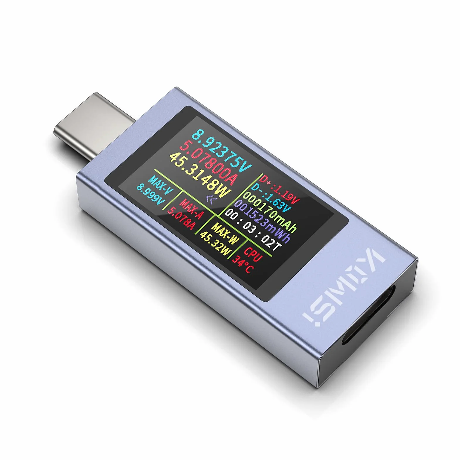 YOJOCK 360 W USB C tester cyfrowy miernik typu C, 4-30 V 0-12 A PD, woltomierz mocy, miernik pojemności, miernik napięcia, miernik prądu, detektor wydajności i pojemności USB