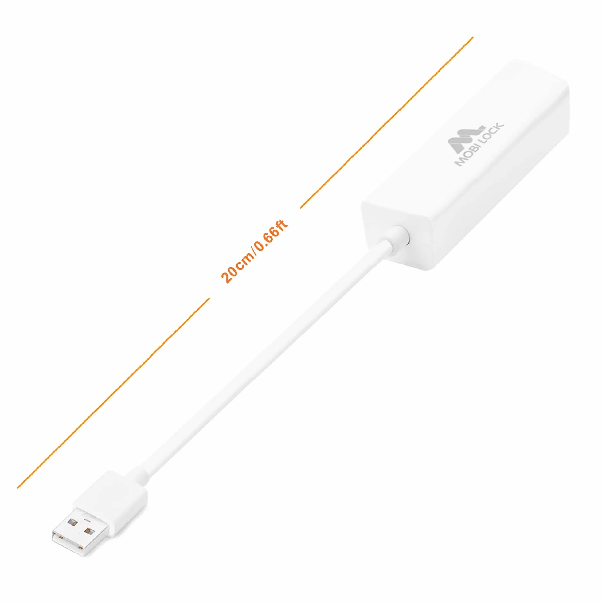 Adapter Sieciowy USB Ethernet Kompatybilny z USB 2.0, Windows 7-11, Mac OS X - Mobi Lock